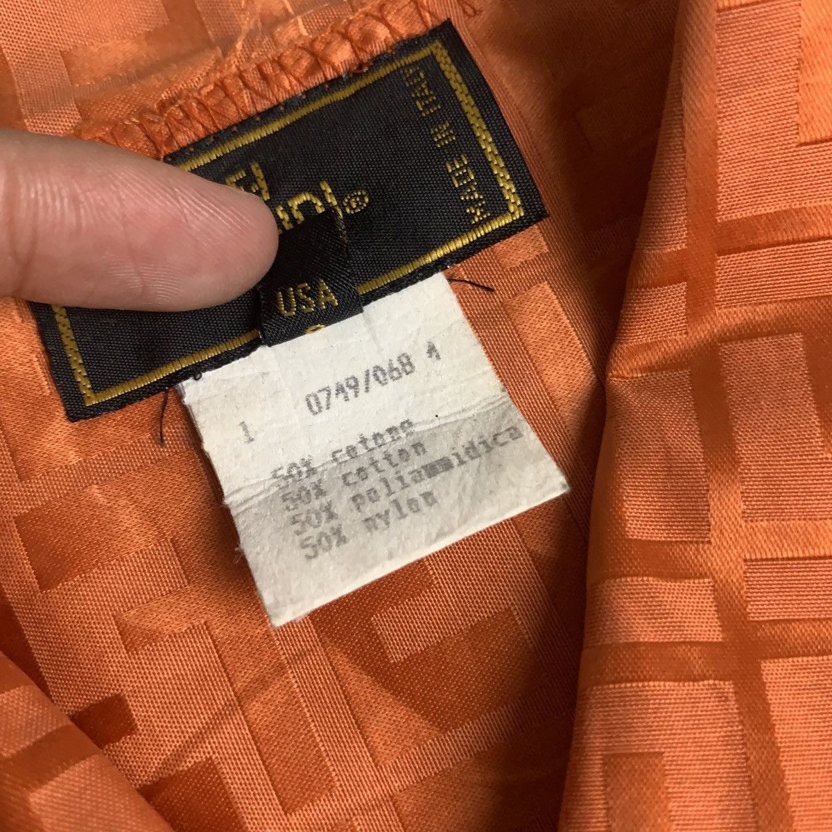 Fendi Authentic Rare Fendi Zucca FF Orange Nylone Zip Top Size US S / EU 44-46 / 1 - 9 Thumbnail