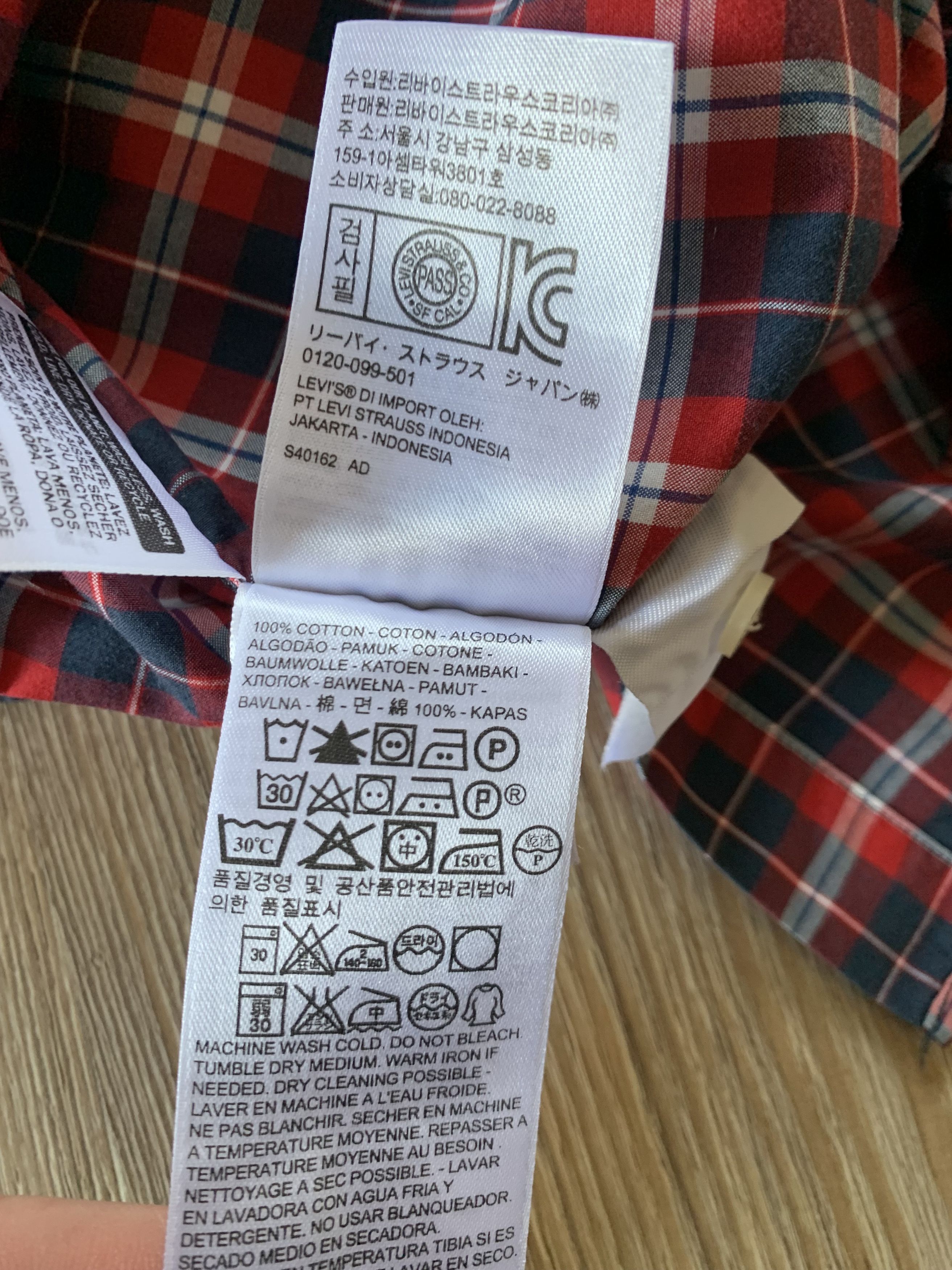 Levi's Levi's Standard Fit Long Sleeve Plaid Shirt Size US M / EU 48-50 / 2 - 6 Thumbnail