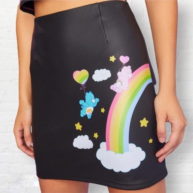 Dolls Kill Dolls Kill x Care Bears Planet Care Faux Leather Mini Skirt Size 27" / US 4 / IT 40 - 8 Thumbnail