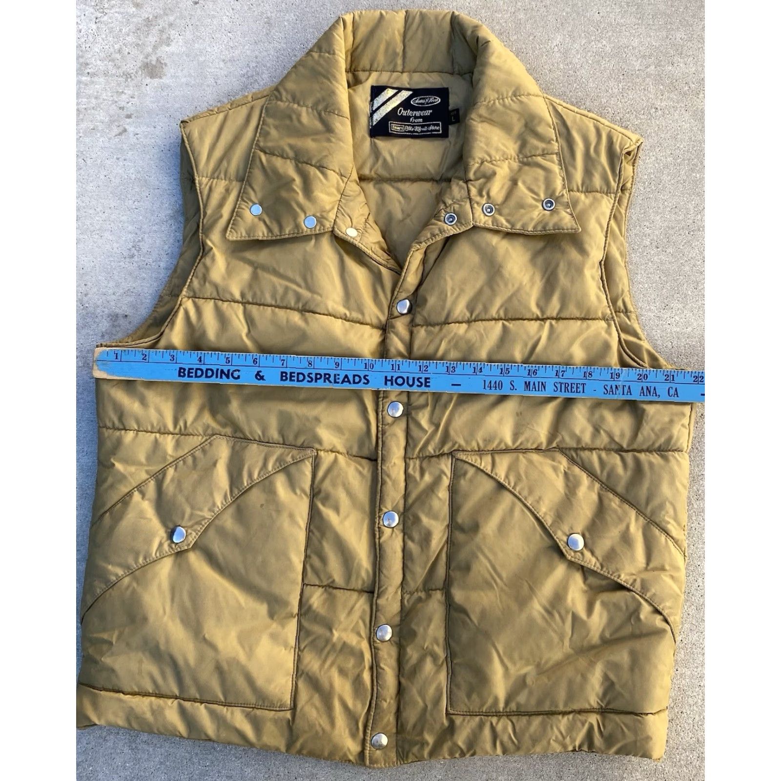 Sears VINTAGE Sears Best Puffer Vest Outdoor Quilted Workwear Beige L Mens 70s Reg Size US L / EU 52-54 / 3 - 6 Thumbnail