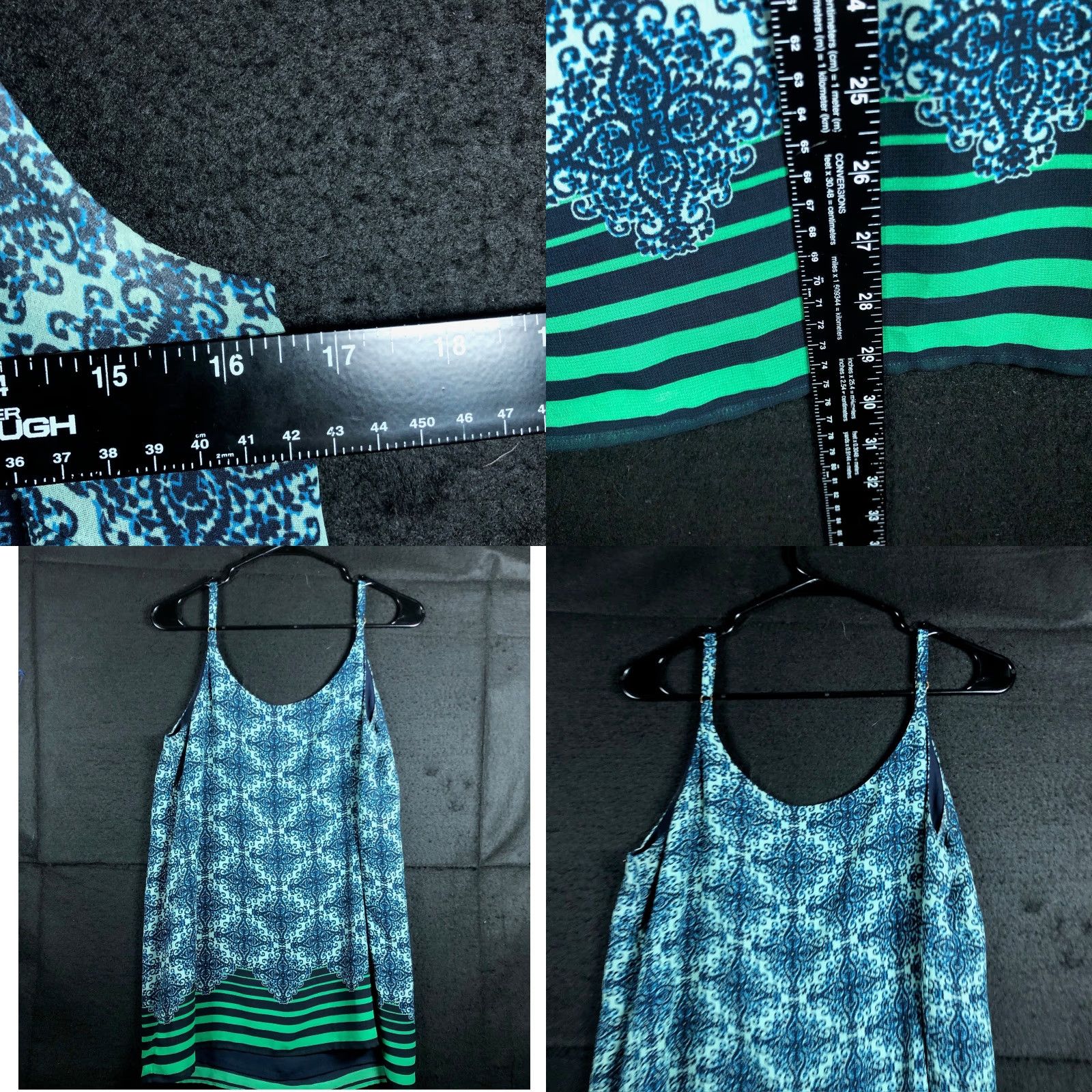 Vintage Cabi Blouse Sleeveless Blue Green Border Stripe Lined Cami Tank Medium Women’s Shirt Casual Workwear Size M / US 6-8 / IT 42-44 - 8 Thumbnail