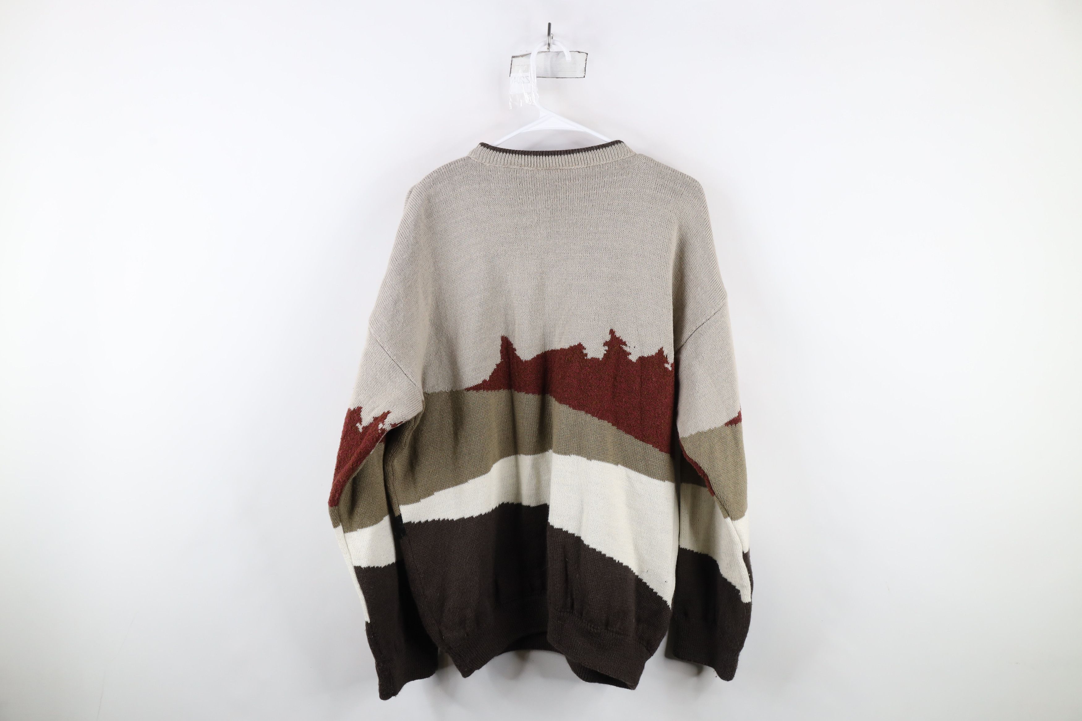 Vintage Vintage 90s Streetwear Abstract Thick Wool Knit Golf Sweater Size US XL / EU 56 / 4 - 11 Thumbnail