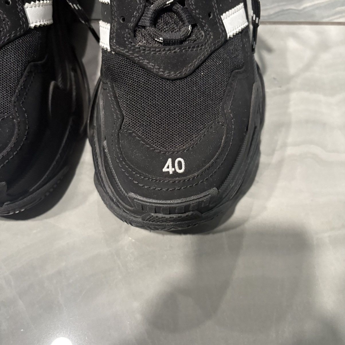 Balenciaga Balenciaga x Adidas Black Triple S Size US 8 / EU 41 - 6 Thumbnail