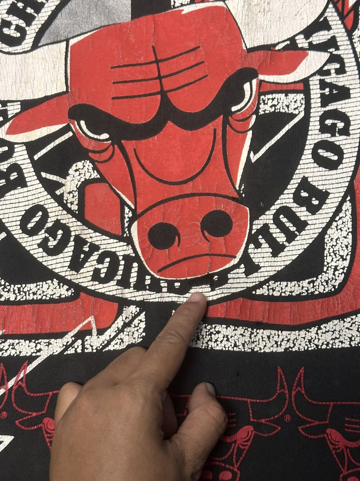 NBA × Vintage Vintage 90s Chicago Bulls T-Shirt NBA Graphic Tee Basketball Size US L / EU 52-54 / 3 - 7 Thumbnail