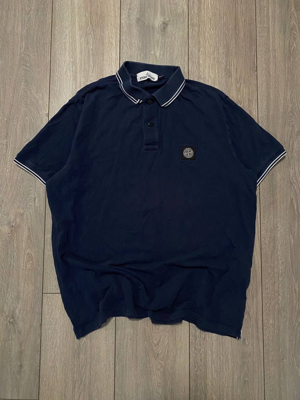 Stone Island Vintage Polo Shirt Stone Island Program Patch Slim Fit Blue Size US XL / EU 56 / 4 - 1 Thumbnail