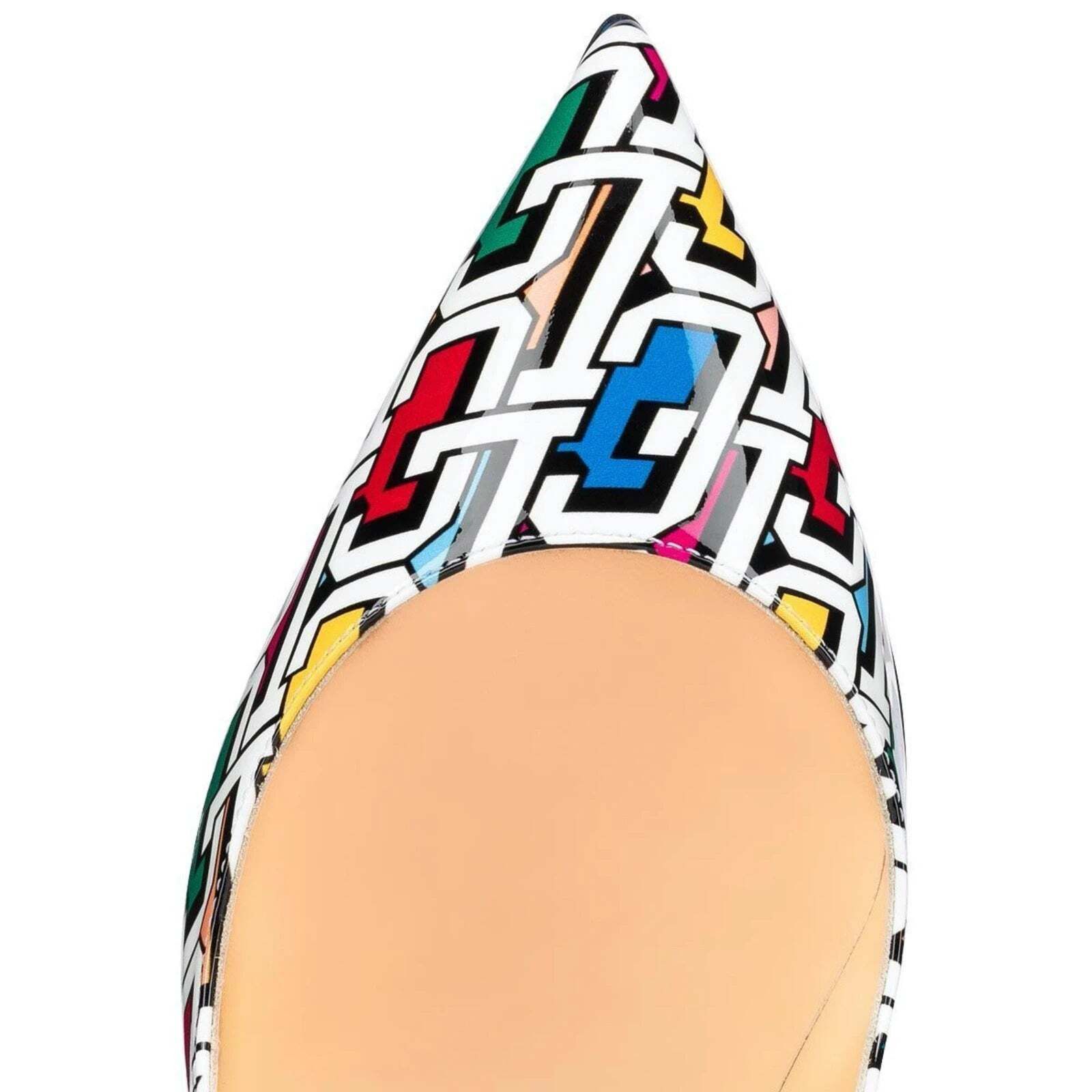Christian Louboutin Christian Louboutin Hot Chick 100 Patent CL 3D Black White Size US 7.5 / IT 37.5 - 7 Thumbnail