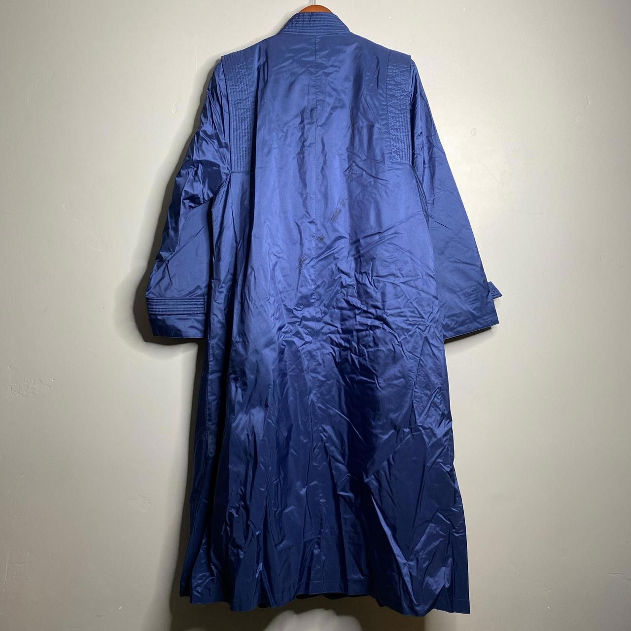 Vintage 90s Vintage Blue Trench Coat Size 14 Size XL / US 12-14 / IT 48-50 - 2 Thumbnail