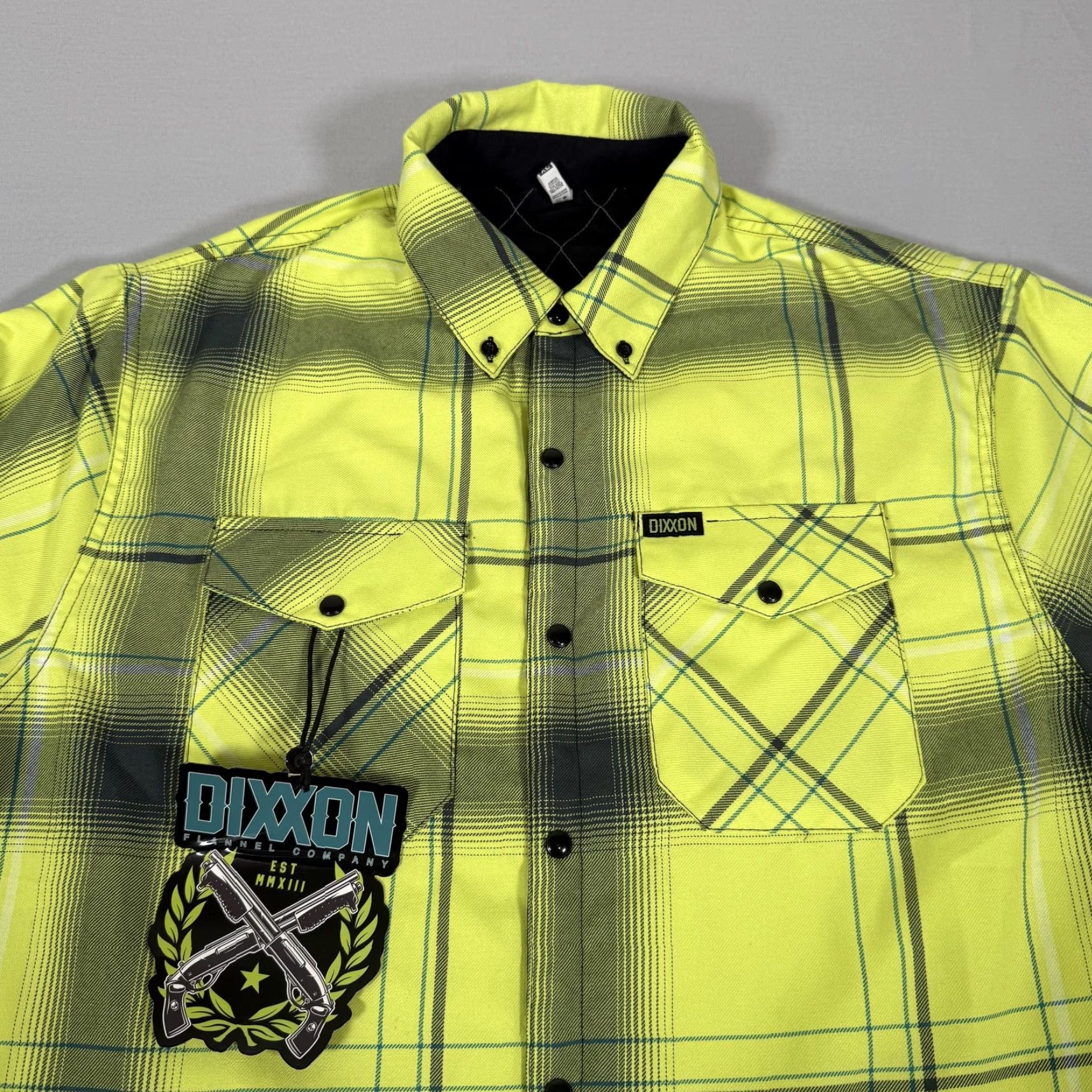 Vintage Dixxon Flannel Jacket Mens XL Reversible Quilted Shirt Plaid Snap Front Button-Down Collar Pockets Biker Outdoor Casual Workwear Size US XL / EU 56 / 4 - 2 Thumbnail