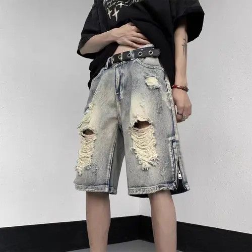 VIBE Street Hip Hop Vintage Loose Fit Denim Shorts Size US 30 / EU 46 - 1 Thumbnail
