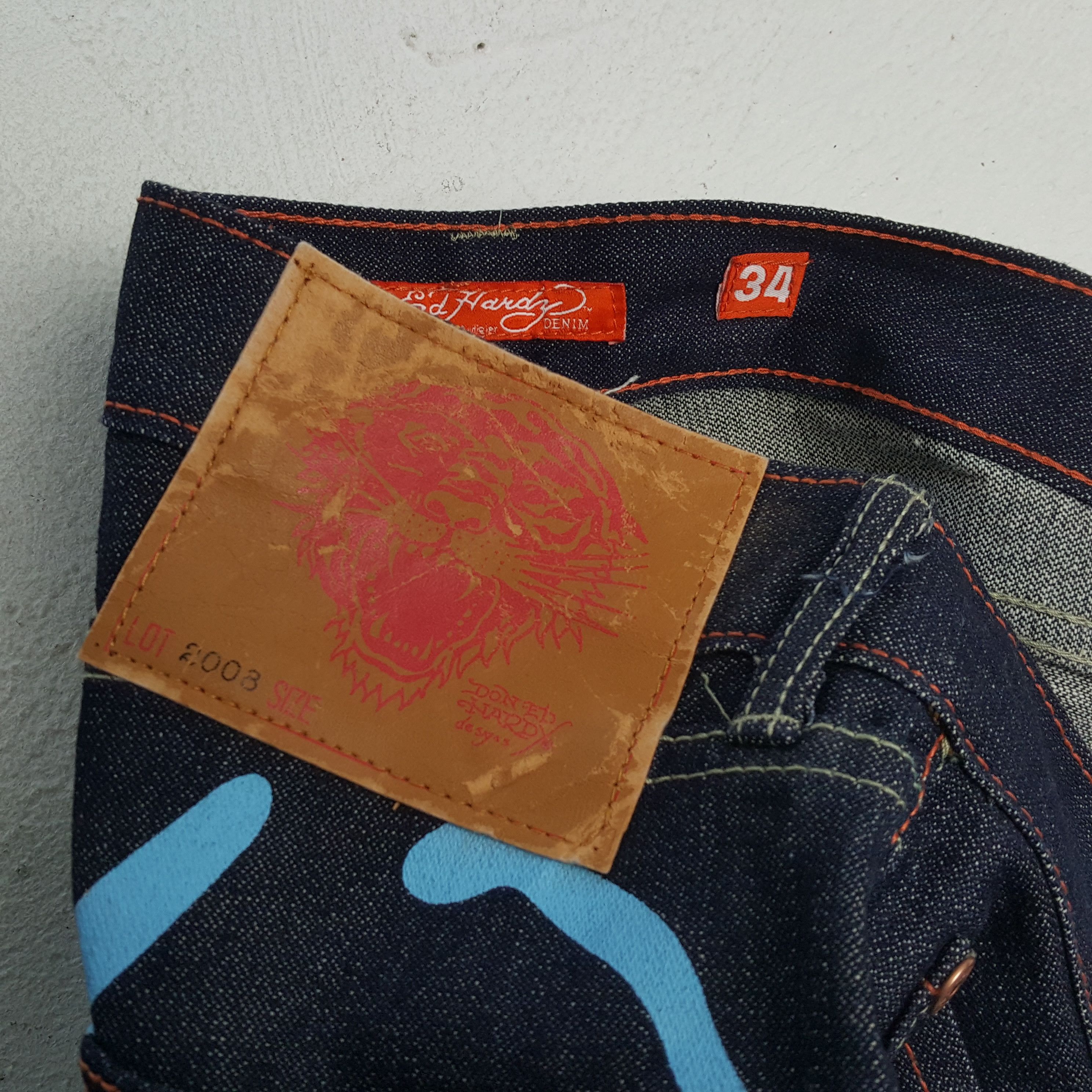Christian Audigier × Ed Hardy × Vintage ED HARDY Skulls Design Rare Style Streetwear Skater Jeans Size US 36 / EU 52 - 14 Thumbnail
