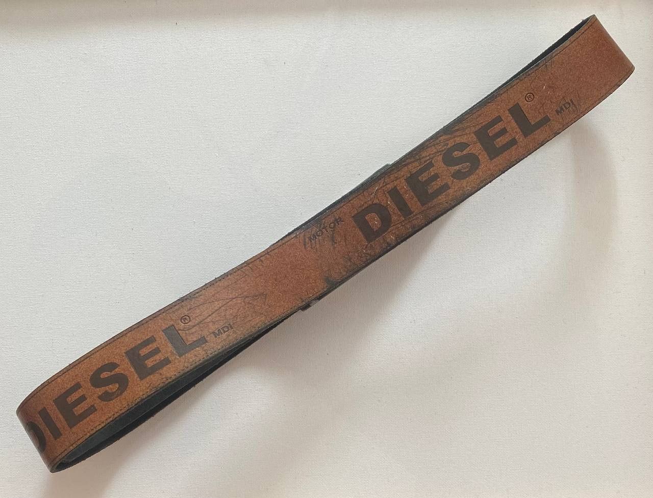 Diesel Vintage Diesel Metal Logo Spellout Leather Belt Y2K LGB rare Size ONE SIZE - 3 Thumbnail