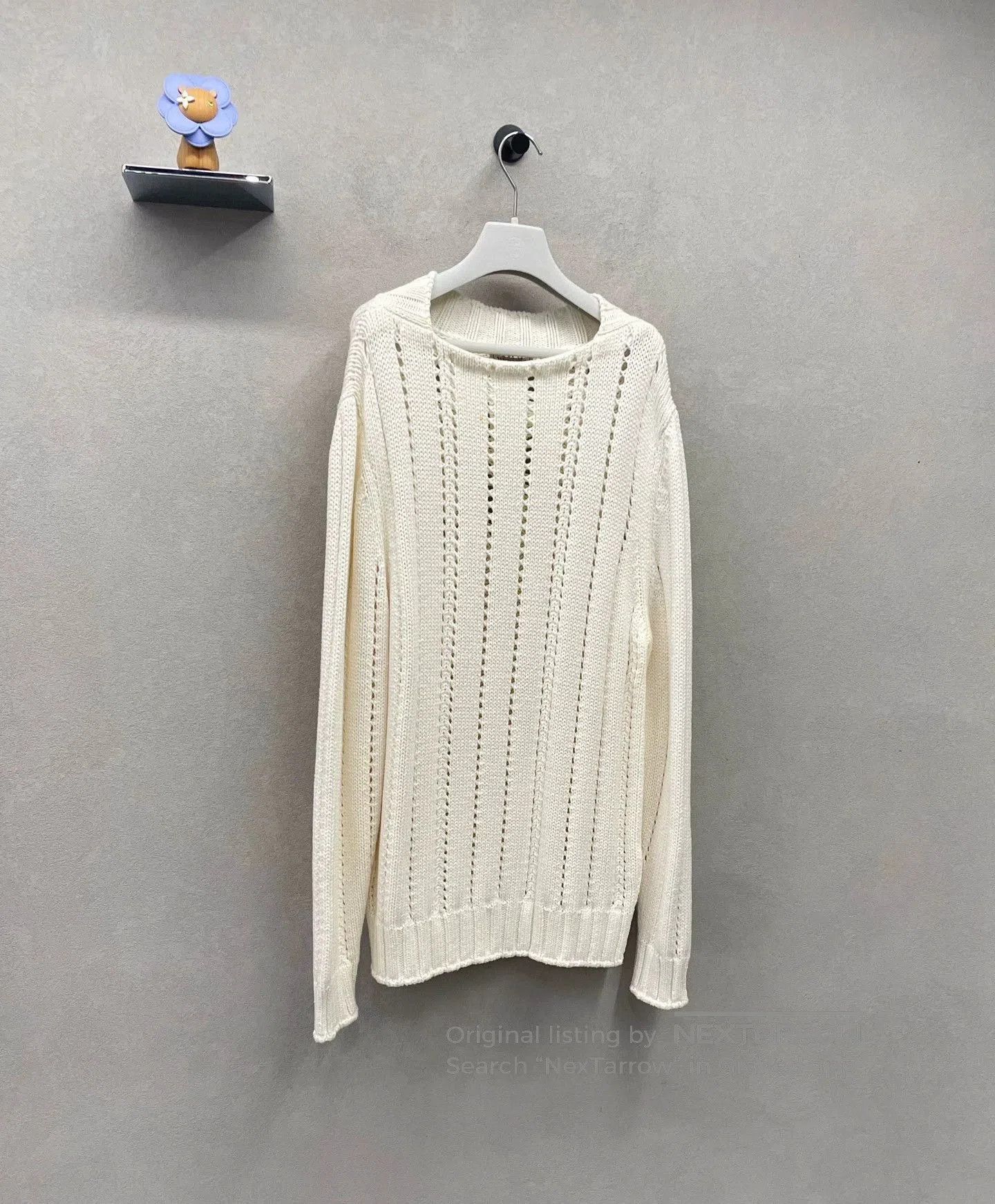 Hermes Hermès Beige Hollow Knit Sweater. Size US M / EU 48-50 / 2 - 3 Thumbnail