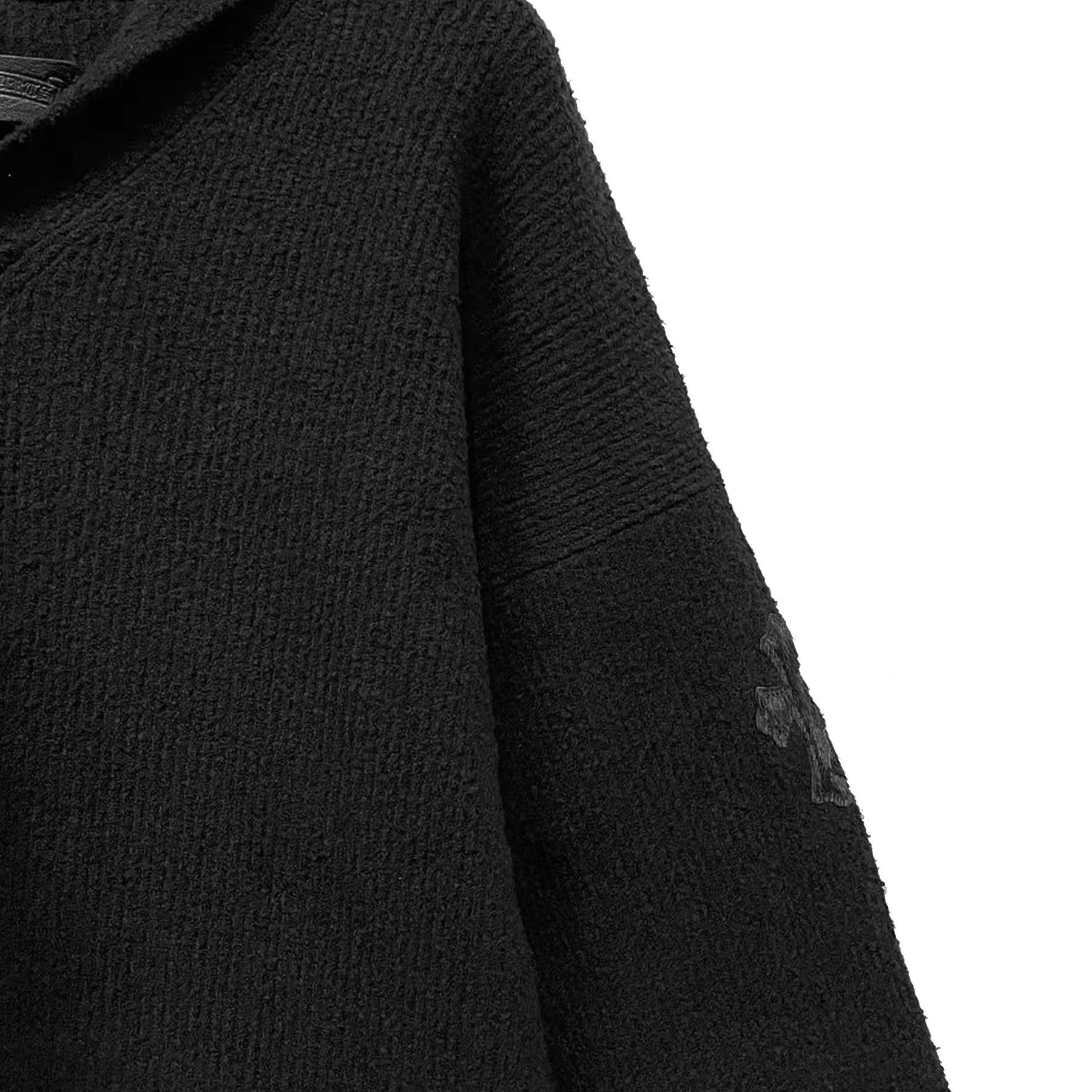 Chrome Hearts Chrome Hearts Black Pony Hair Patch Knit Hoodie Size US XS / EU 42 / 0 - 3 Thumbnail