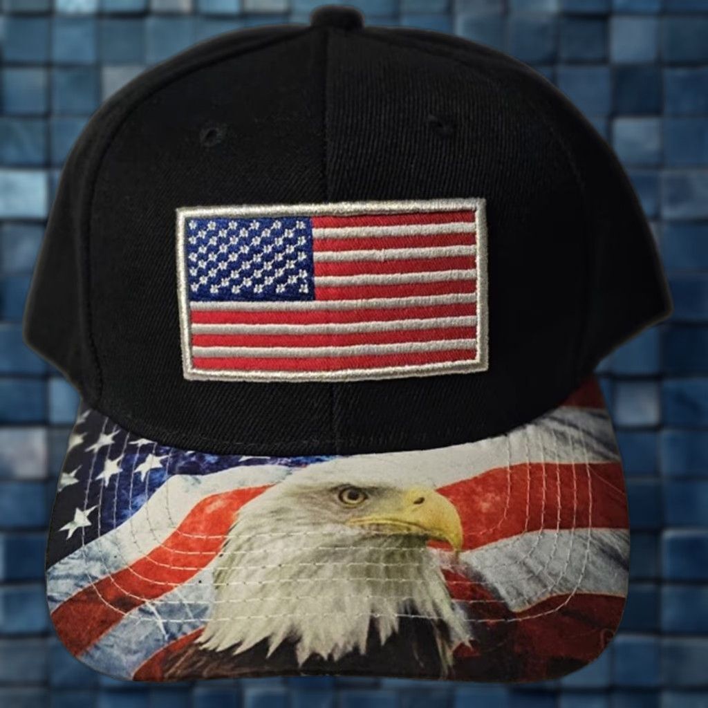 Vintage AMERICAN FLAG USA EAGLE PATRIOTIC BIRD SNAPBACK BASEBALL CAP BLACK ( USA EAGLE PATRIOTIC BIRD AMERICAN FLAG SNAPBACK BASEBALL CAP BLACK ) Size ONE SIZE - 1 Thumbnail