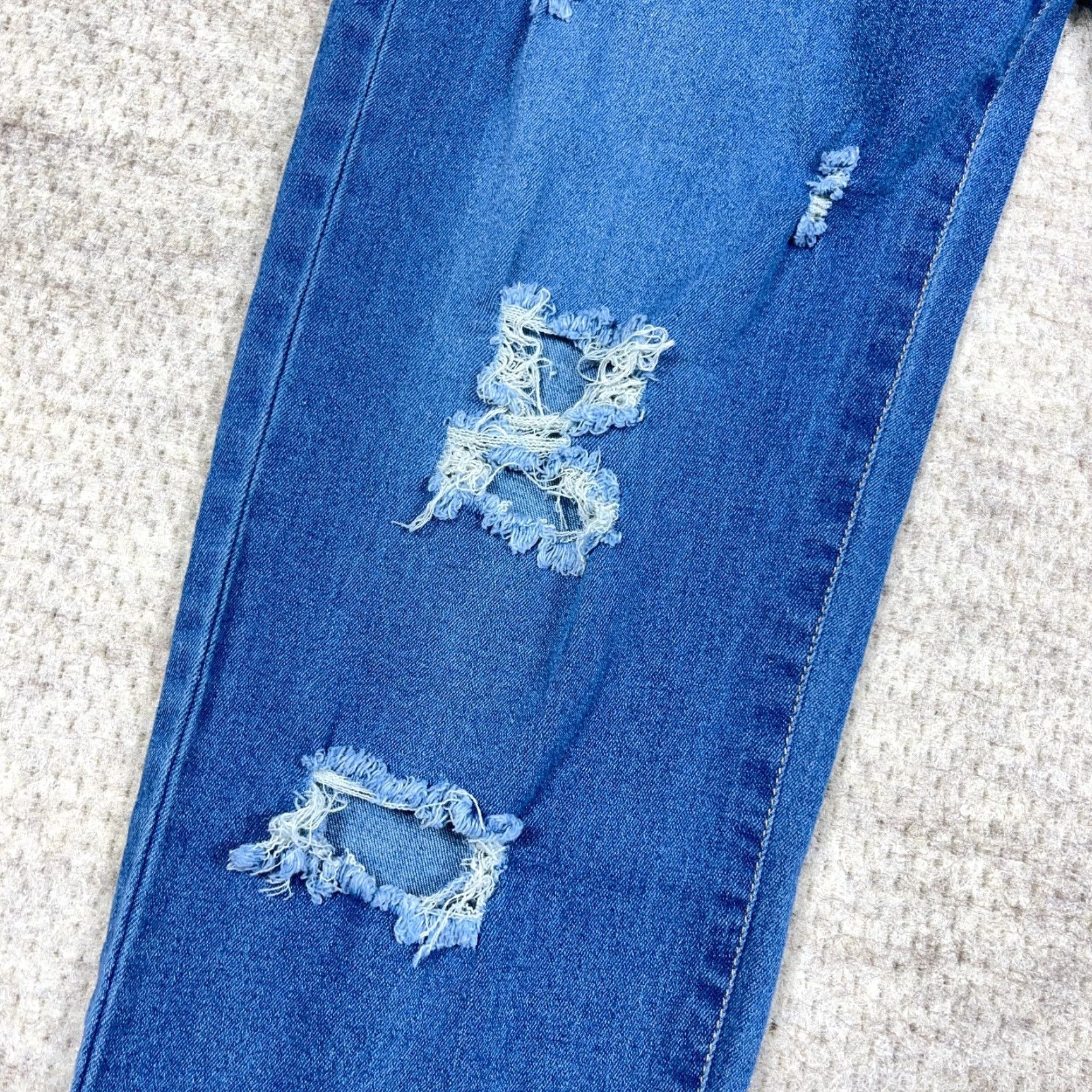 Vintage Judy Blue Jeans Women Medium Skinny Fit Jegging Med Wash High Rise Holes Rips Size 32" / US 10 / IT 46 - 5 Thumbnail