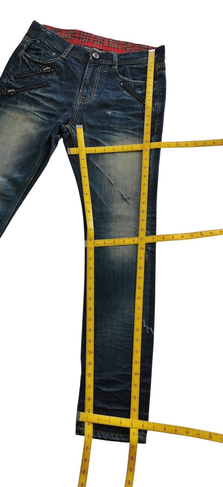 PPFM Mighty Distressed Denim Whiskering Jeans Japan Size US 32 / EU 48 - 9 Thumbnail