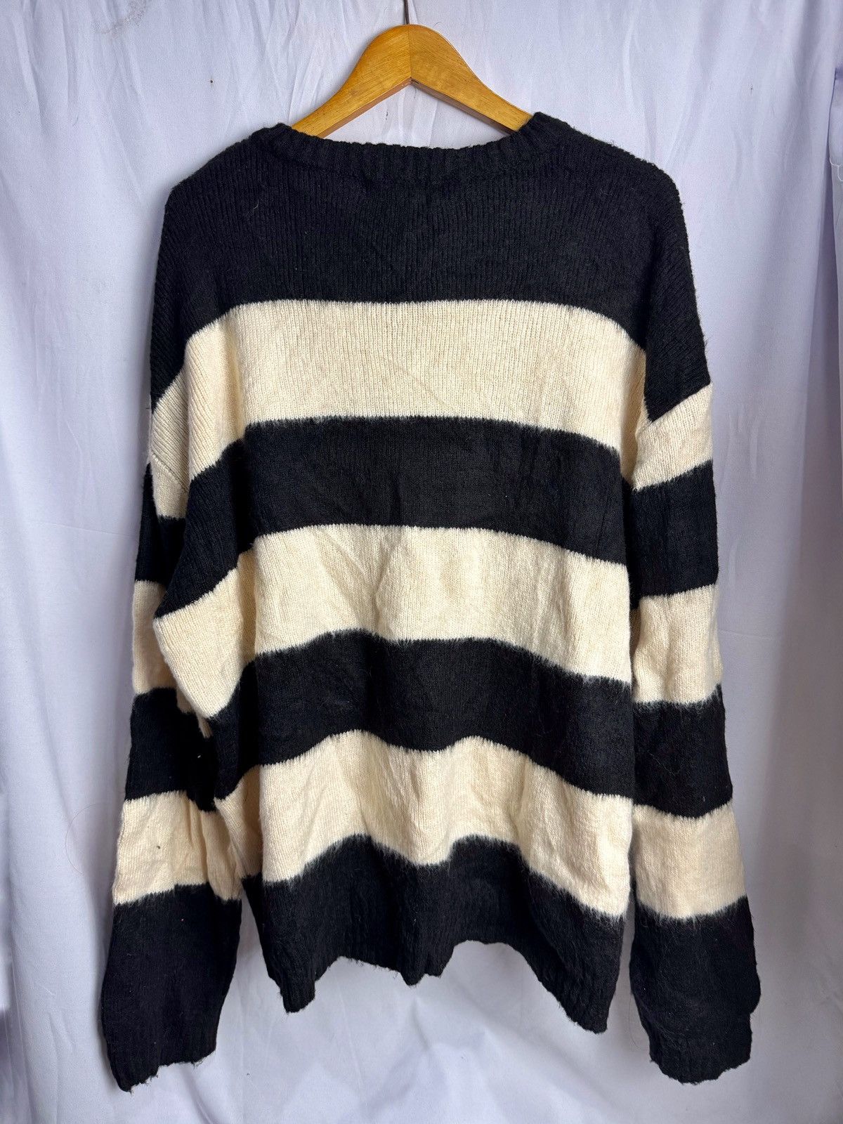 20471120 Mohair Cardigan Stripe Grunge Kurt Cobain Japanese Style Size US L / EU 52-54 / 3 - 2 Thumbnail
