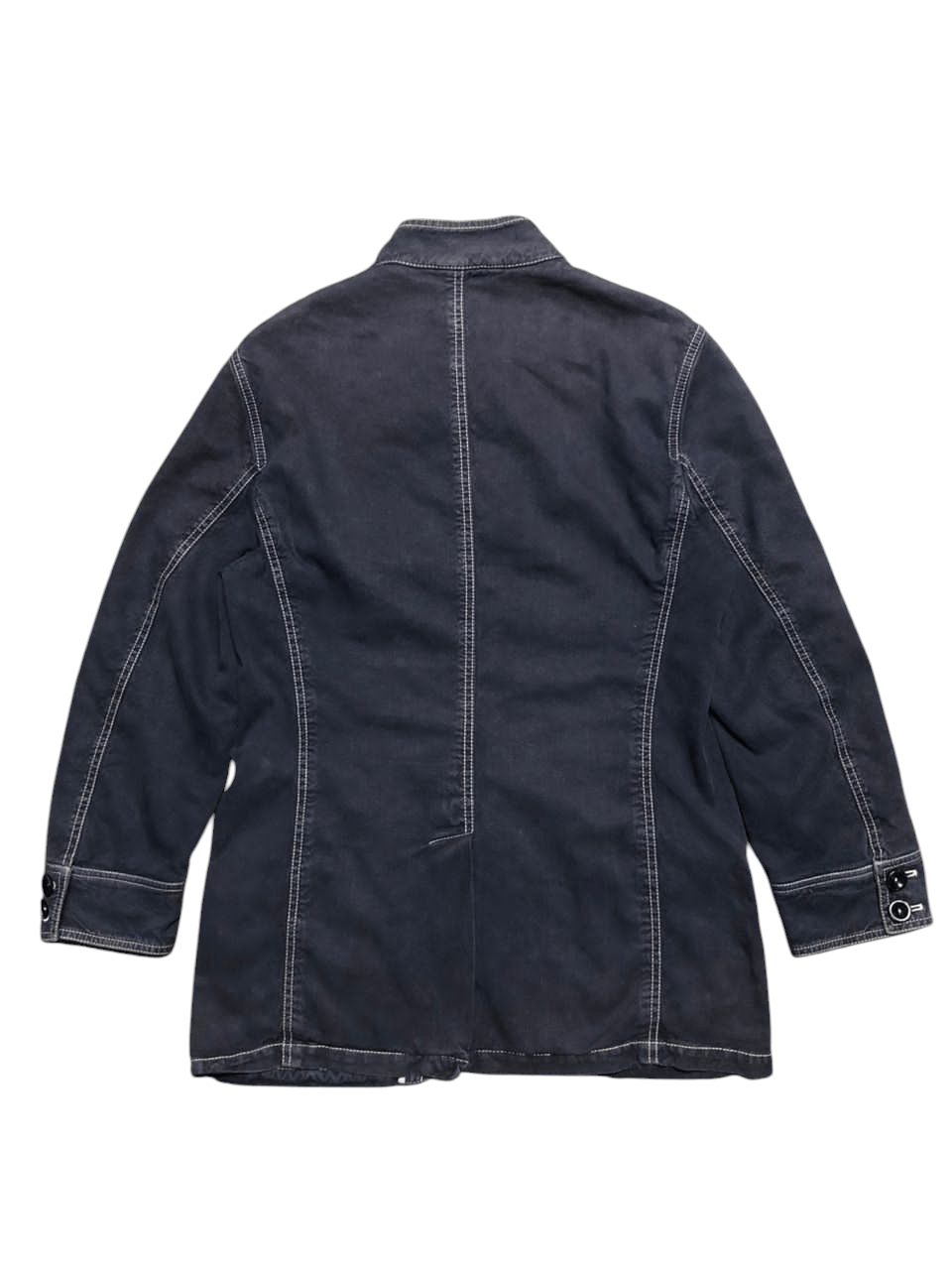 Armani Collezioni Armani Collezioni Denim Jacket No Collar Sunfaded Faded Size US M / EU 48-50 / 2 - 2 Thumbnail