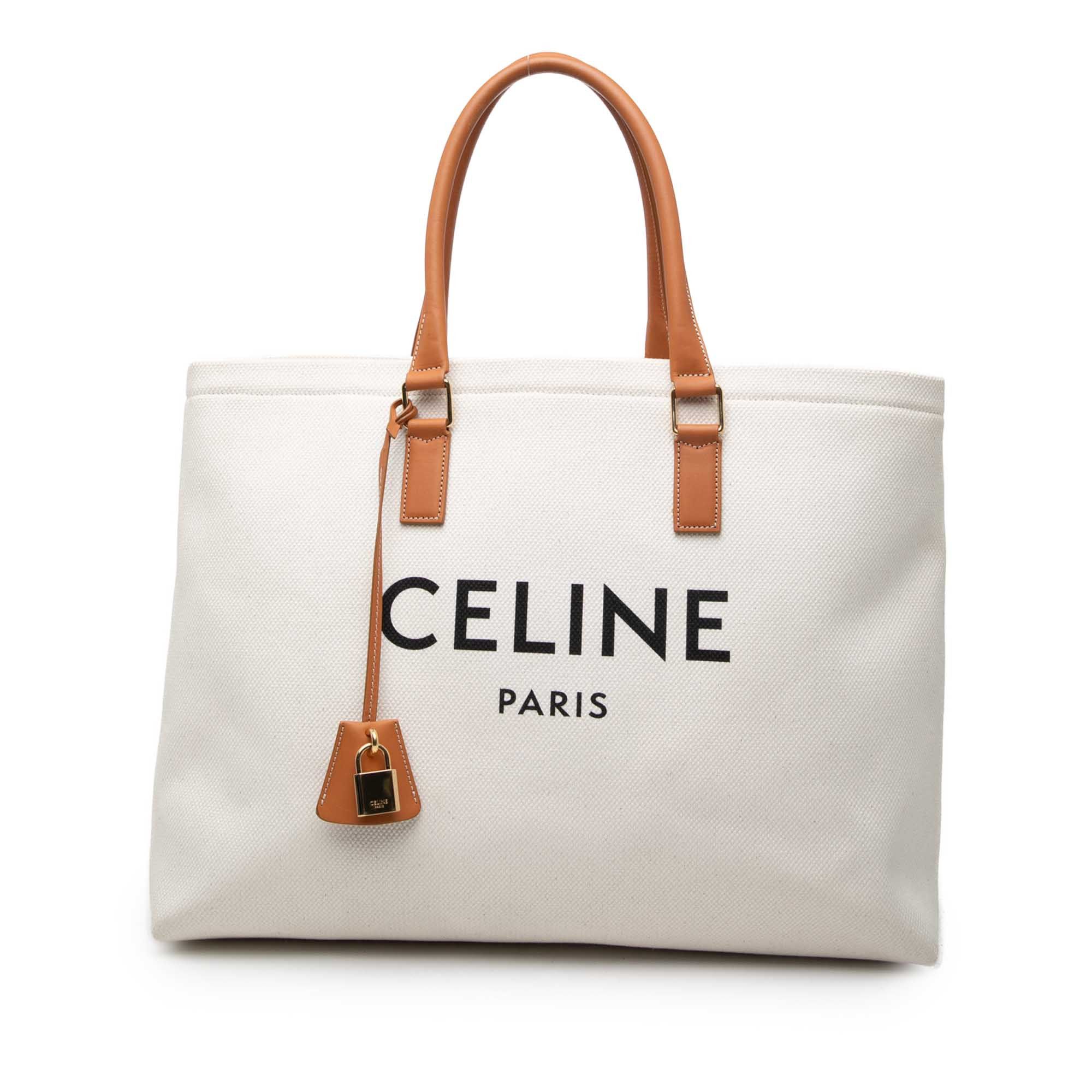Celine Canvas Logo Print Horizontal Cabas Tote Size ONE SIZE - 1 Thumbnail