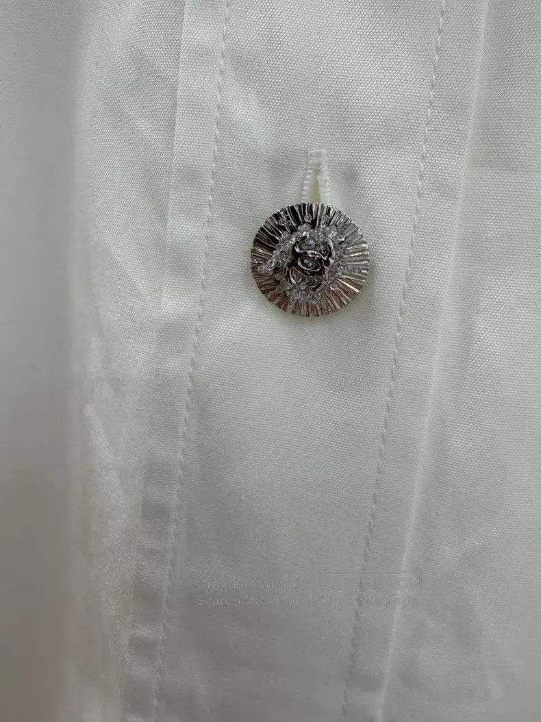 Chanel Chanel White oversize basic loose long-sleeved shirt Size XS / US 0-2 / IT 36-38 - 3 Thumbnail