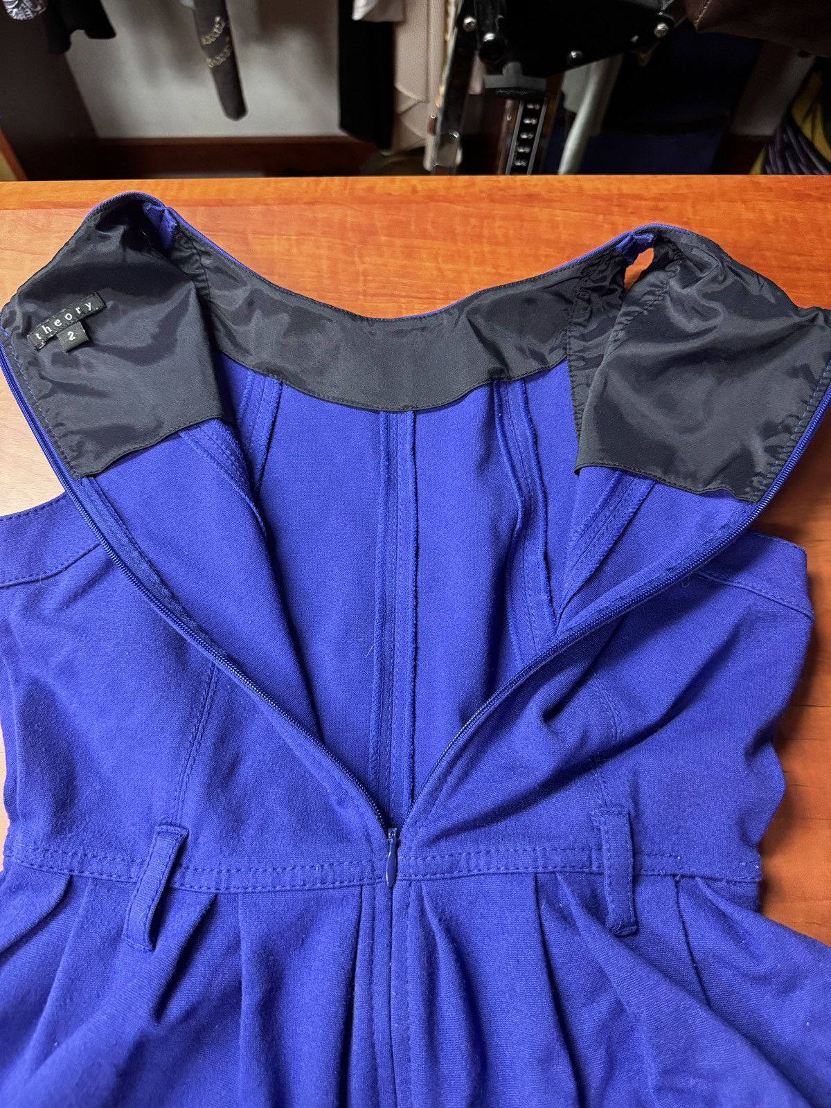 Theory Theory Royal Blue Structured Fit & Flare Dress — Size 2 Size XS / US 0-2 / IT 36-38 - 8 Thumbnail