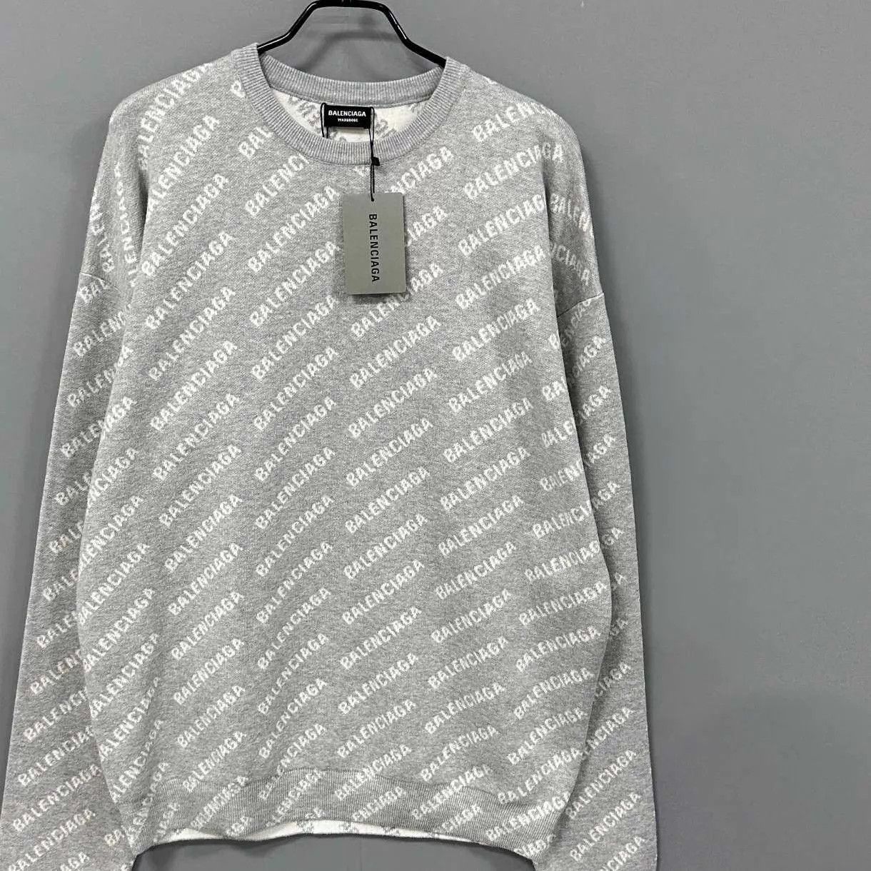 Balenciaga Balenciaga Gray Allover Print Sweater S Size US S / EU 44-46 / 1 - 2 Thumbnail