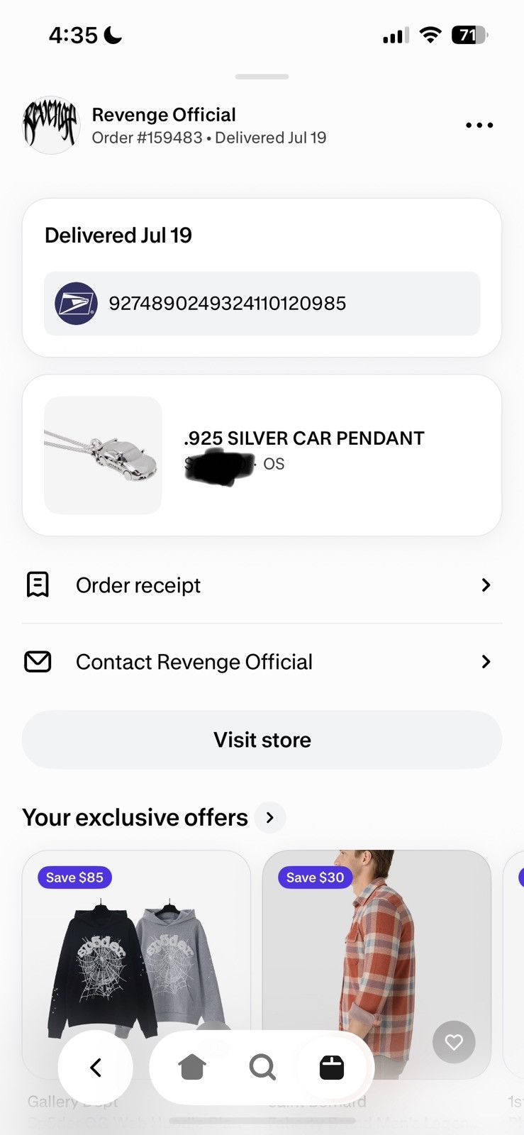 Revenge Revenge Juice Wrld Goodbye and Riddance silver pendant Size ONE SIZE - 1 Thumbnail