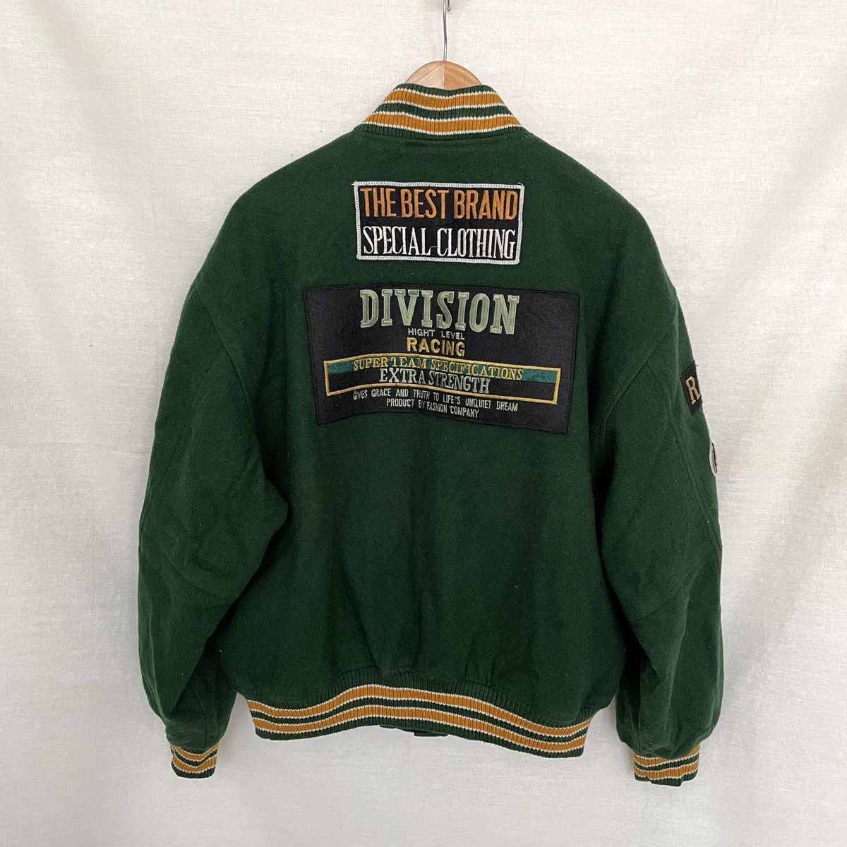 Toyo Enterprises Power Crush Japan Racing Motorsports Wool Varsity Jacket Size US L / EU 52-54 / 3 - 2 Thumbnail