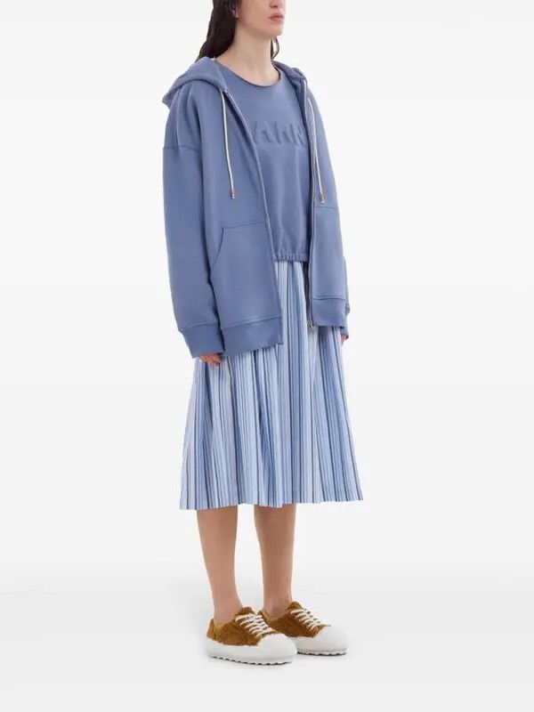 Marni o1w1db11125 Logo-Embossed Sweatshirt in Blue Size S / US 4 / IT 40 - 5 Thumbnail