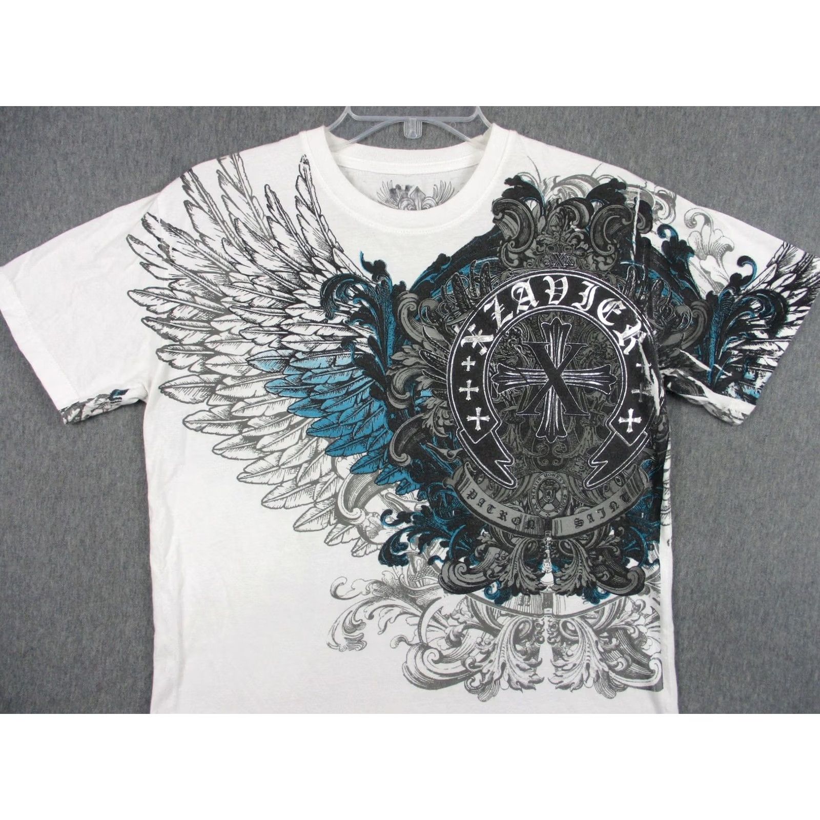 Vintage Xzavier Shirt Mens M White Cross Wings Graphic Peace Love Tee Size US M / EU 48-50 / 2 - 3 Thumbnail