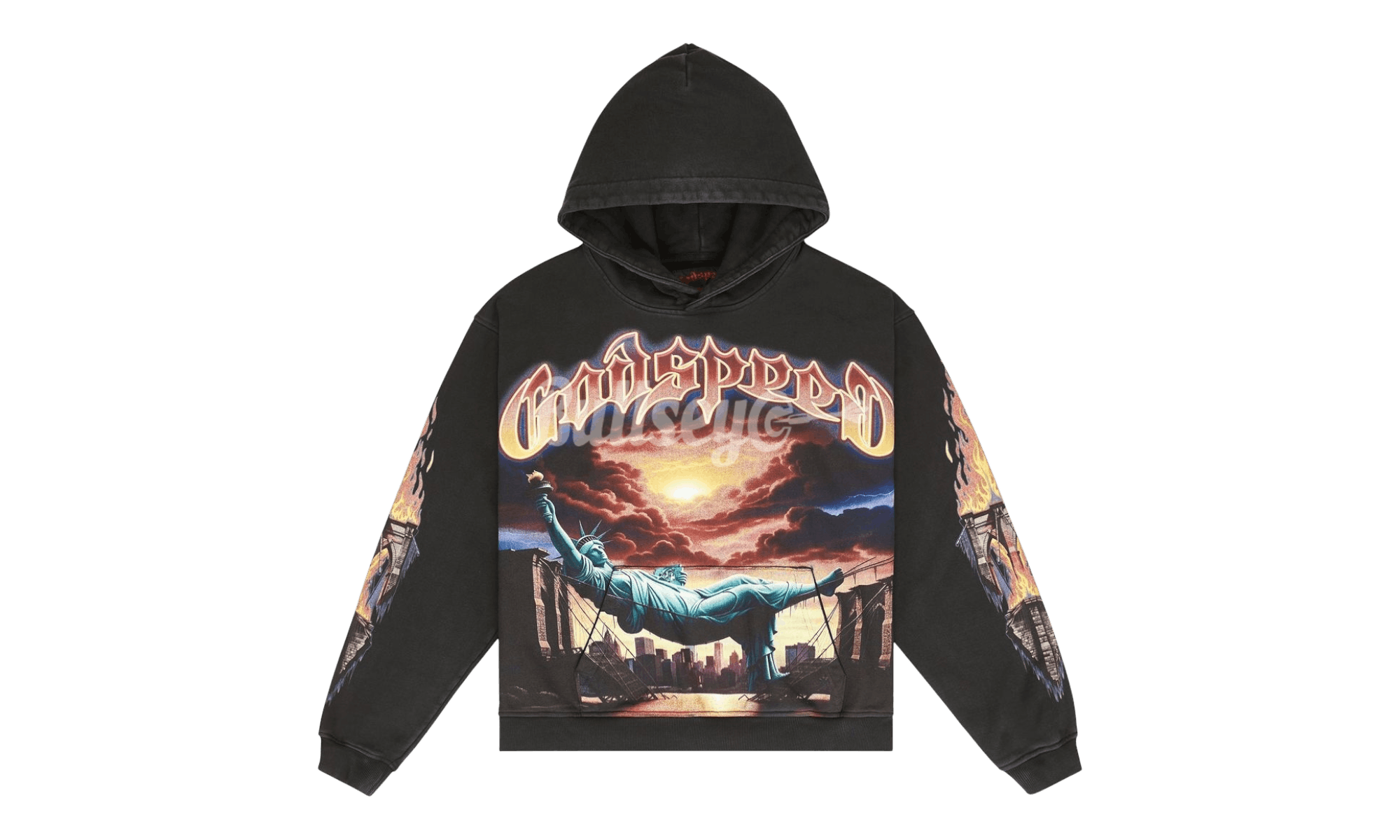 Godspeed Burnt Bridges Washed Black Hoodie Size US M / EU 48-50 / 2 - 1 Thumbnail
