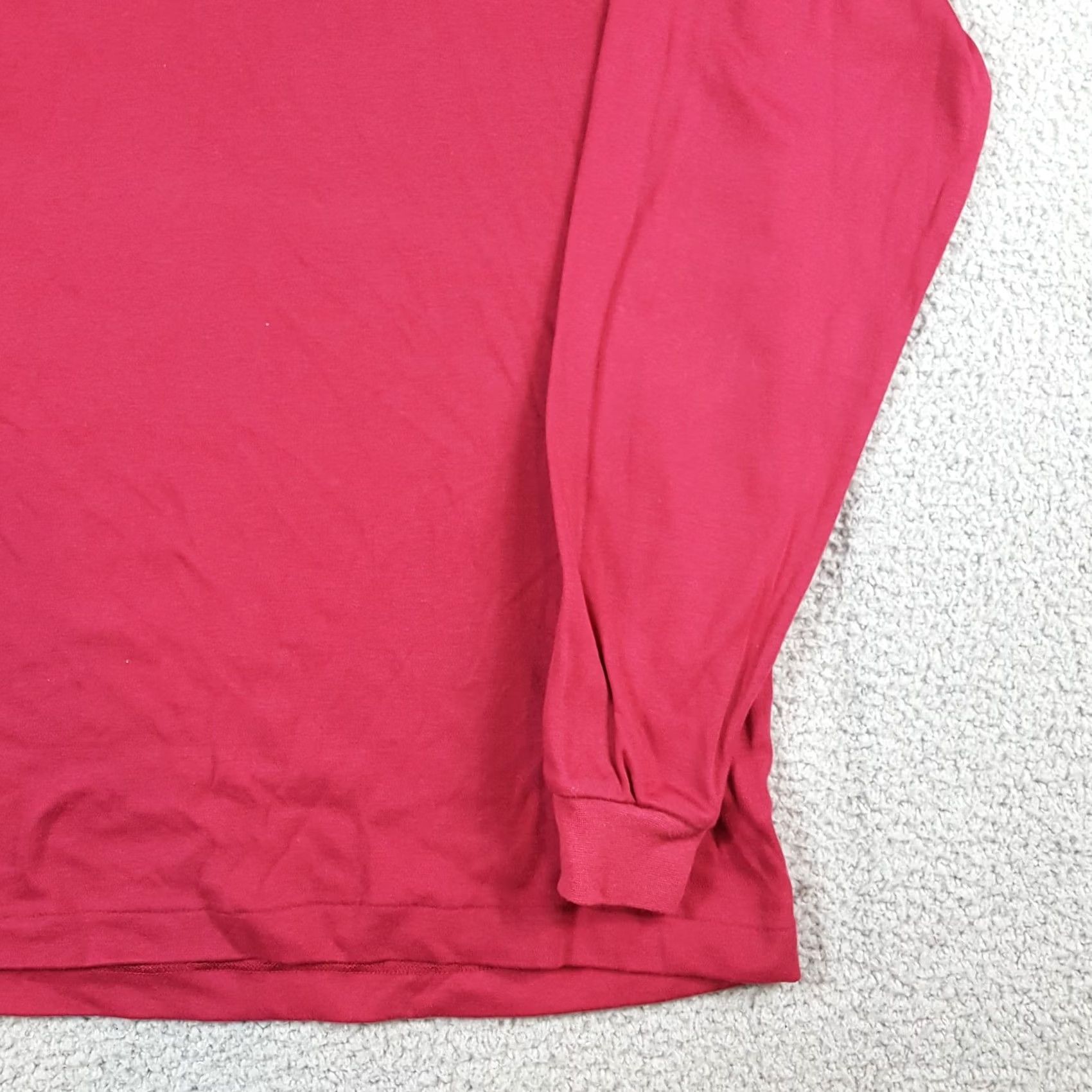Vintage VINTAGE Y2K Preppy Red Mock Neck T-Shirt Top Women L Long Sleeve Casual Shirt Size L / US 10 / IT 46 - 3 Thumbnail