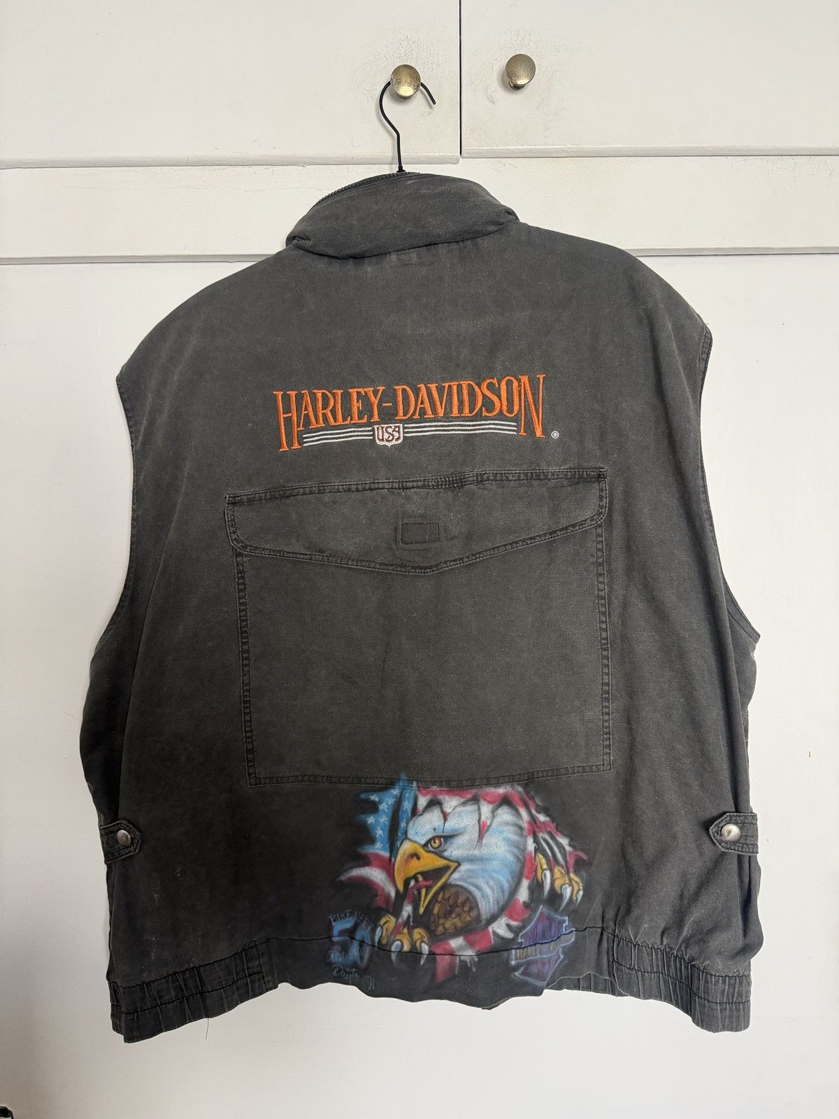 Harley Davidson Harley Davidson vintage vest with retractable hood Size US XL / EU 56 / 4 - 2 Thumbnail