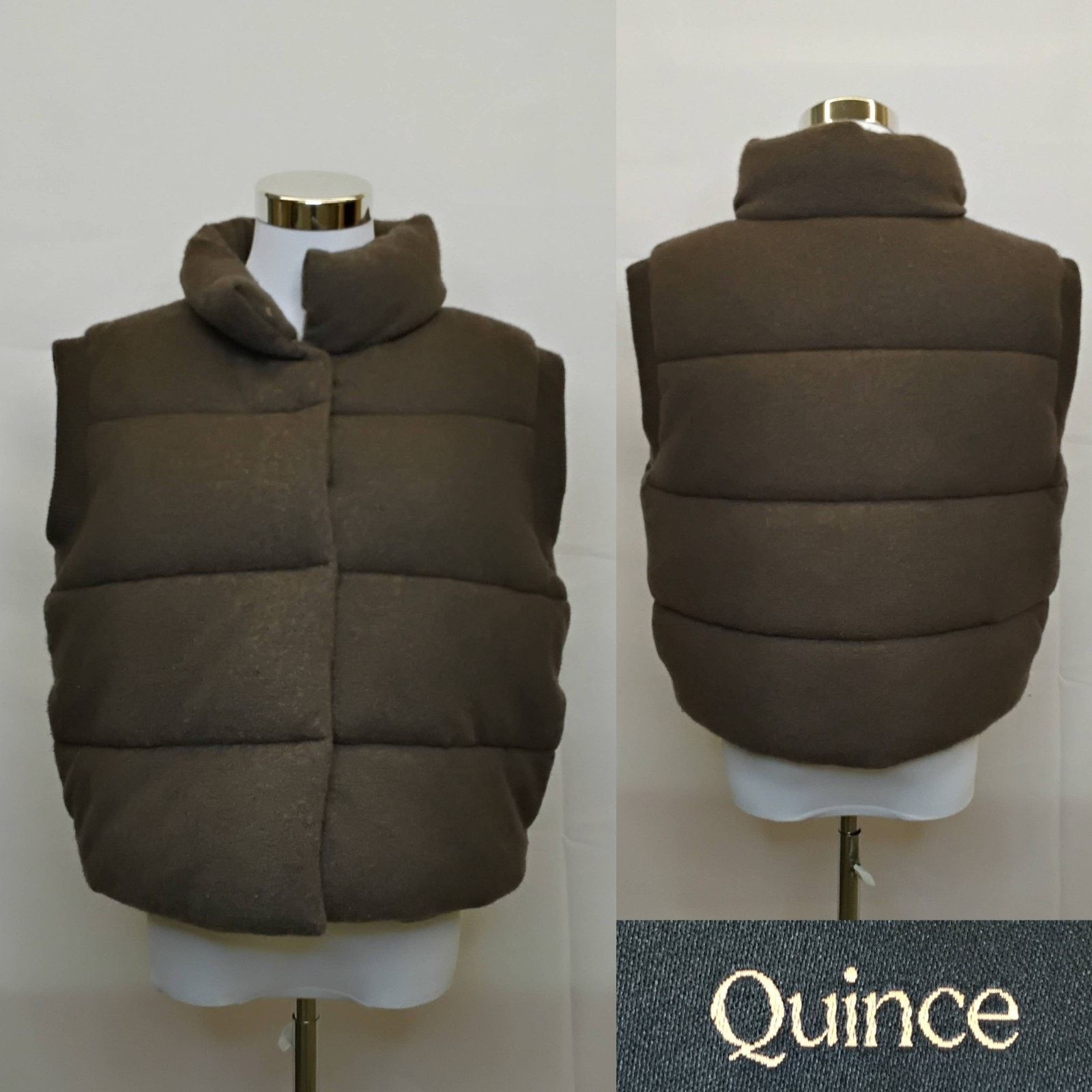 Quince Quince Mongolian Cashmere Puffer Vest Women M Brown Pilling Size M / US 6-8 / IT 42-44 - 1 Thumbnail