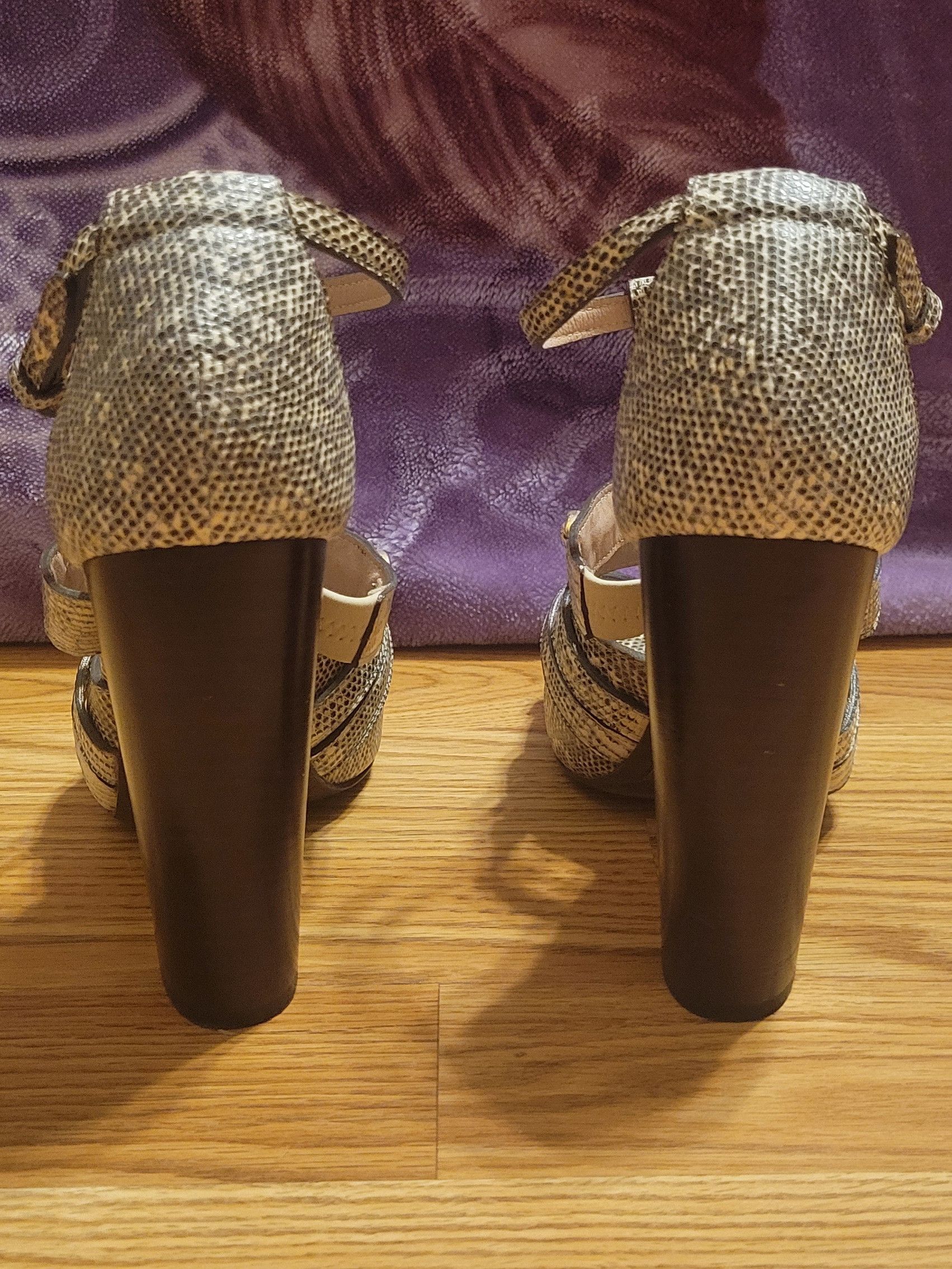 Loewe LOEWE Lizard Skin Heels with Brass Hardware Size US 9 / IT 39 - 4 Thumbnail