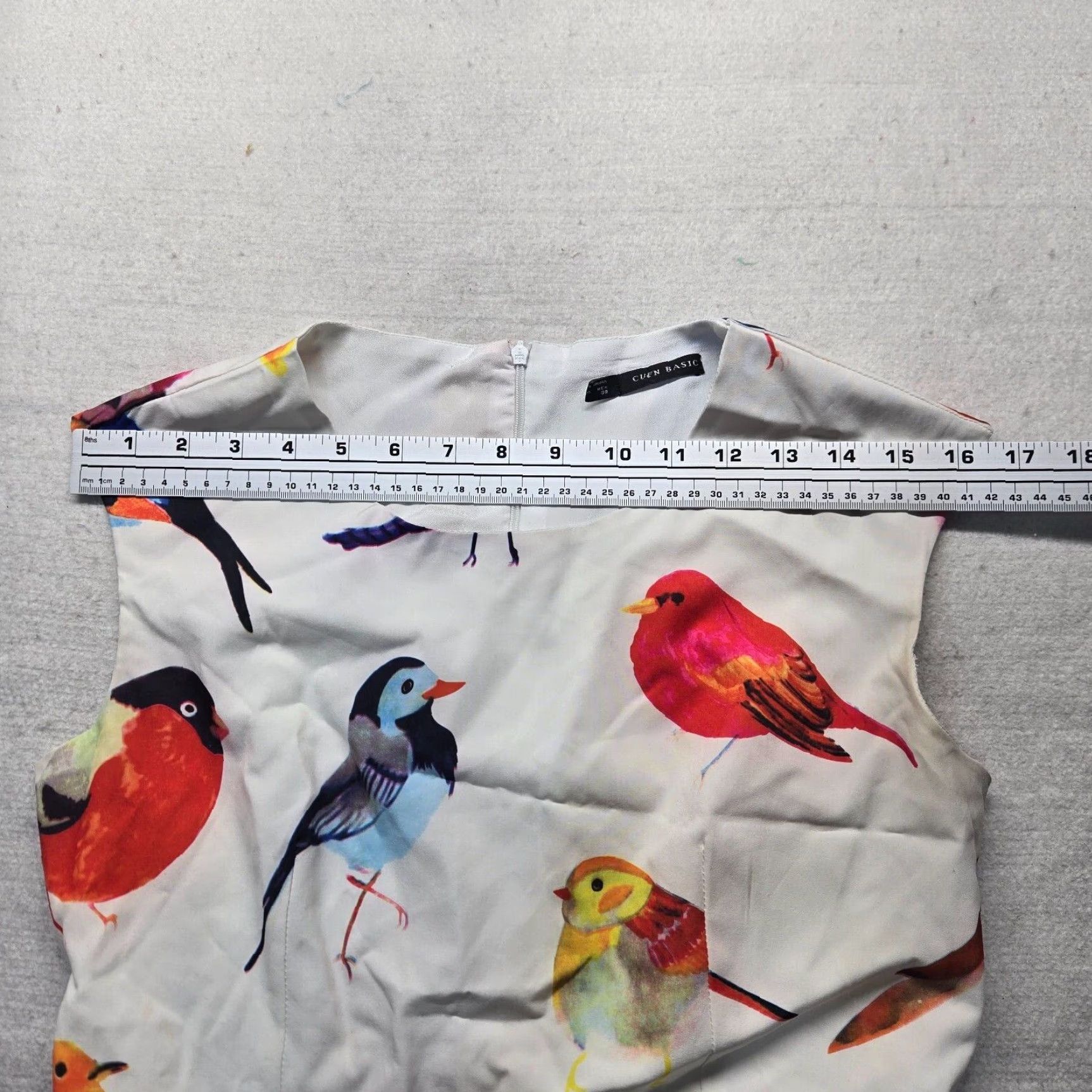 Gloverall White Birds Print Short Sleeveless Shirt Dress Womens Large Size 36" / US 14 / IT 50 - 3 Thumbnail