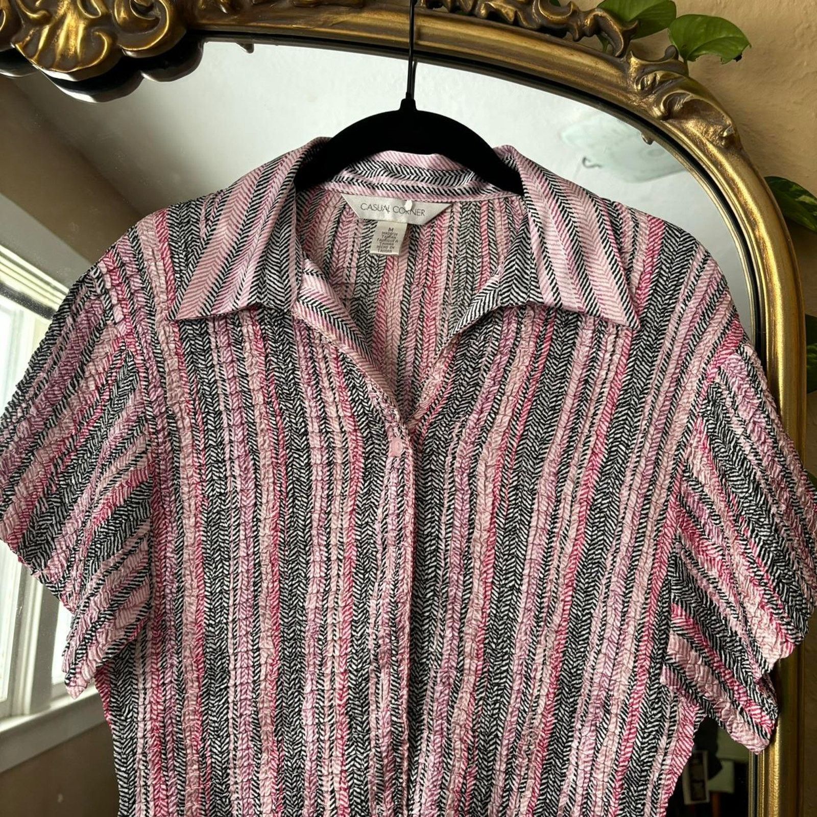 Vintage Vintage Casual Corner Pink Button Down Shirt Medium 90s Y2K Size M / US 6-8 / IT 42-44 - 3 Thumbnail