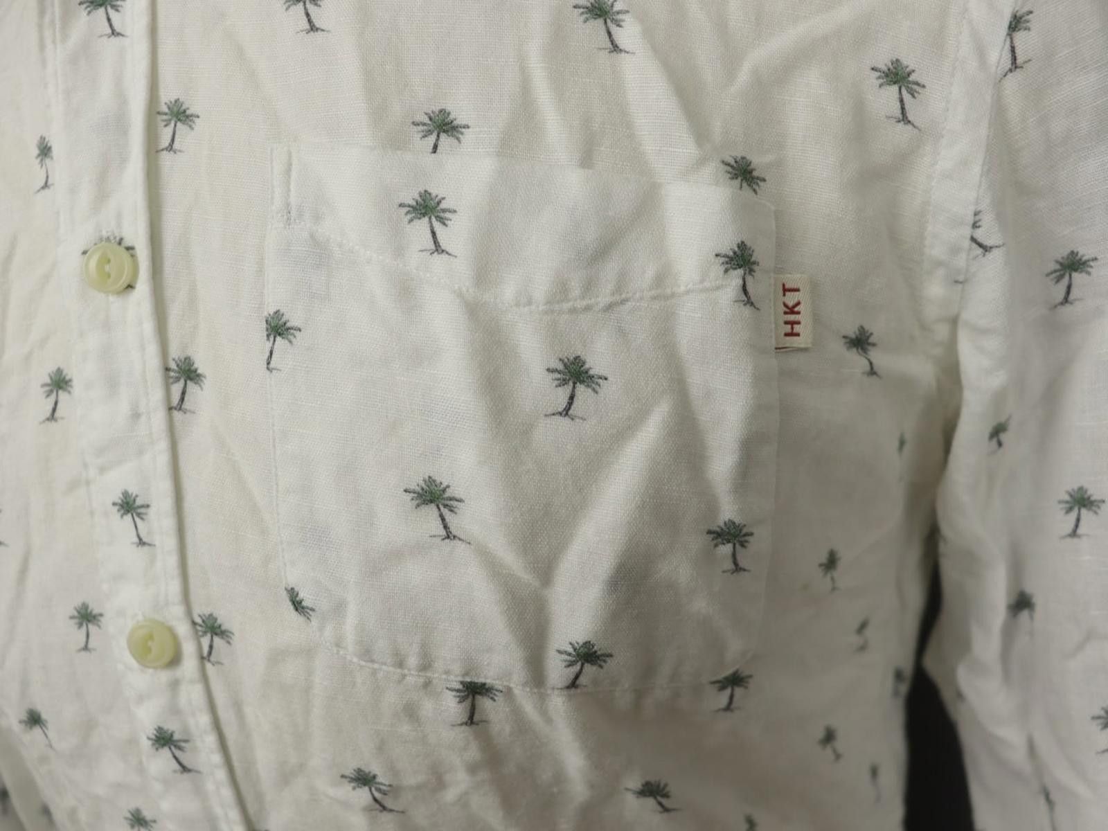 Designer Hackett London White Palm Tree Button-Up Shirt Size S Size US S / EU 44-46 / 1 - 4 Thumbnail