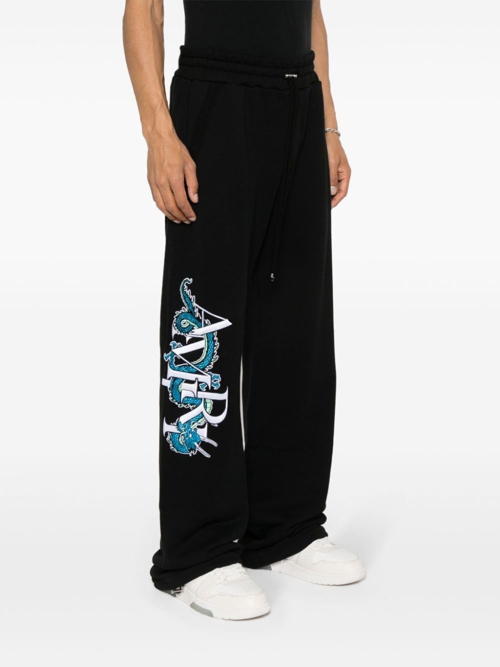 Amiri oc11z0225 CNY Dragon Cotton Track Pant in Black Size US 30 / EU 46 - 3 Thumbnail