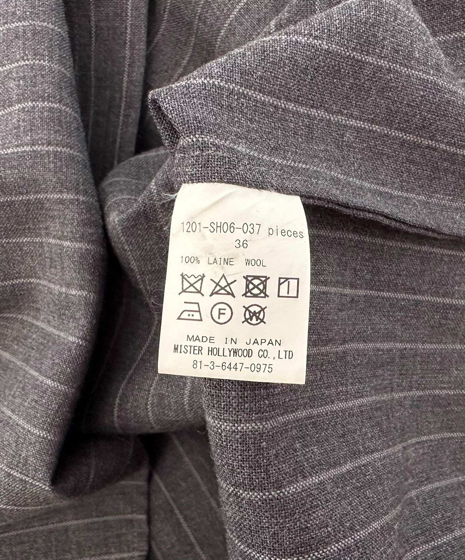N.Hoolywood N.HOOLYWOOD striped pleated wool shirt 36L fits large good Size US S / EU 44-46 / 1 - 4 Thumbnail