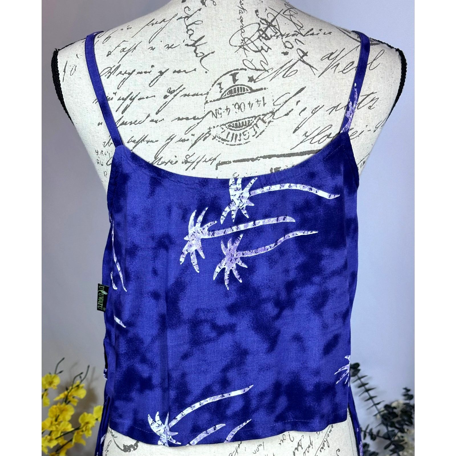 Other 2 Piece Island Ready Crop Top Matching Pants Palm Trees L Size 34" / US 12 / IT 48 - 12 Thumbnail