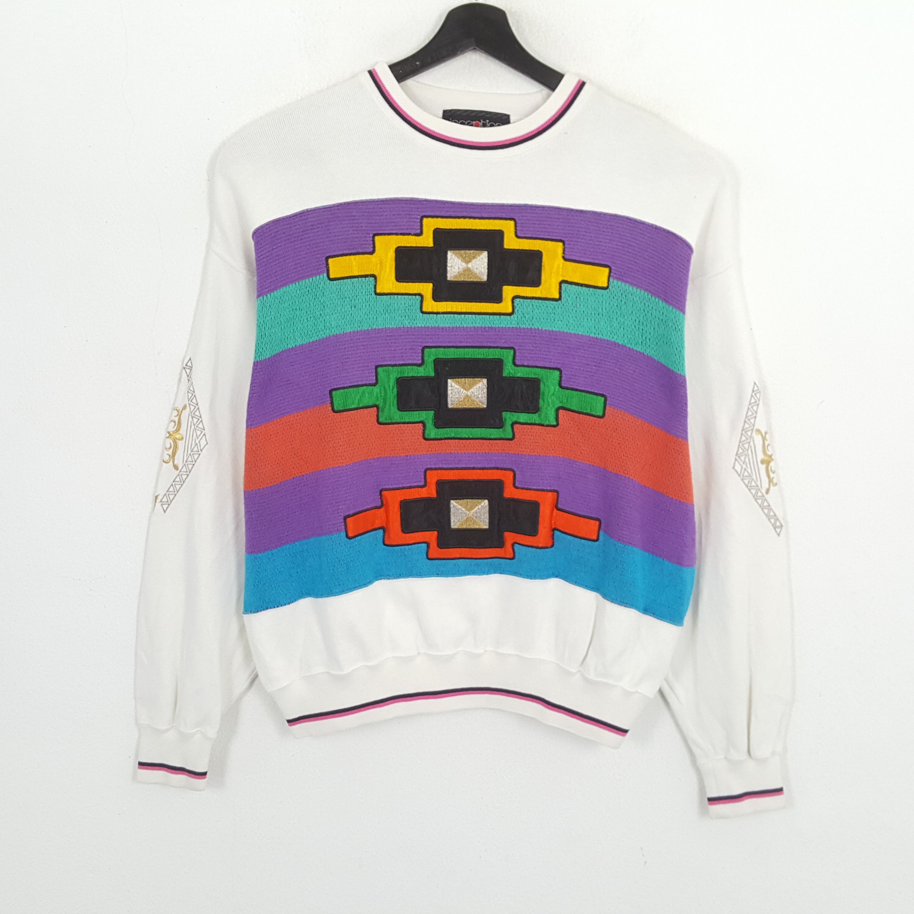 Vintage INCEPTION Multicolour Nice Design Sweatshirt Size US L / EU 52-54 / 3 - 1 Thumbnail