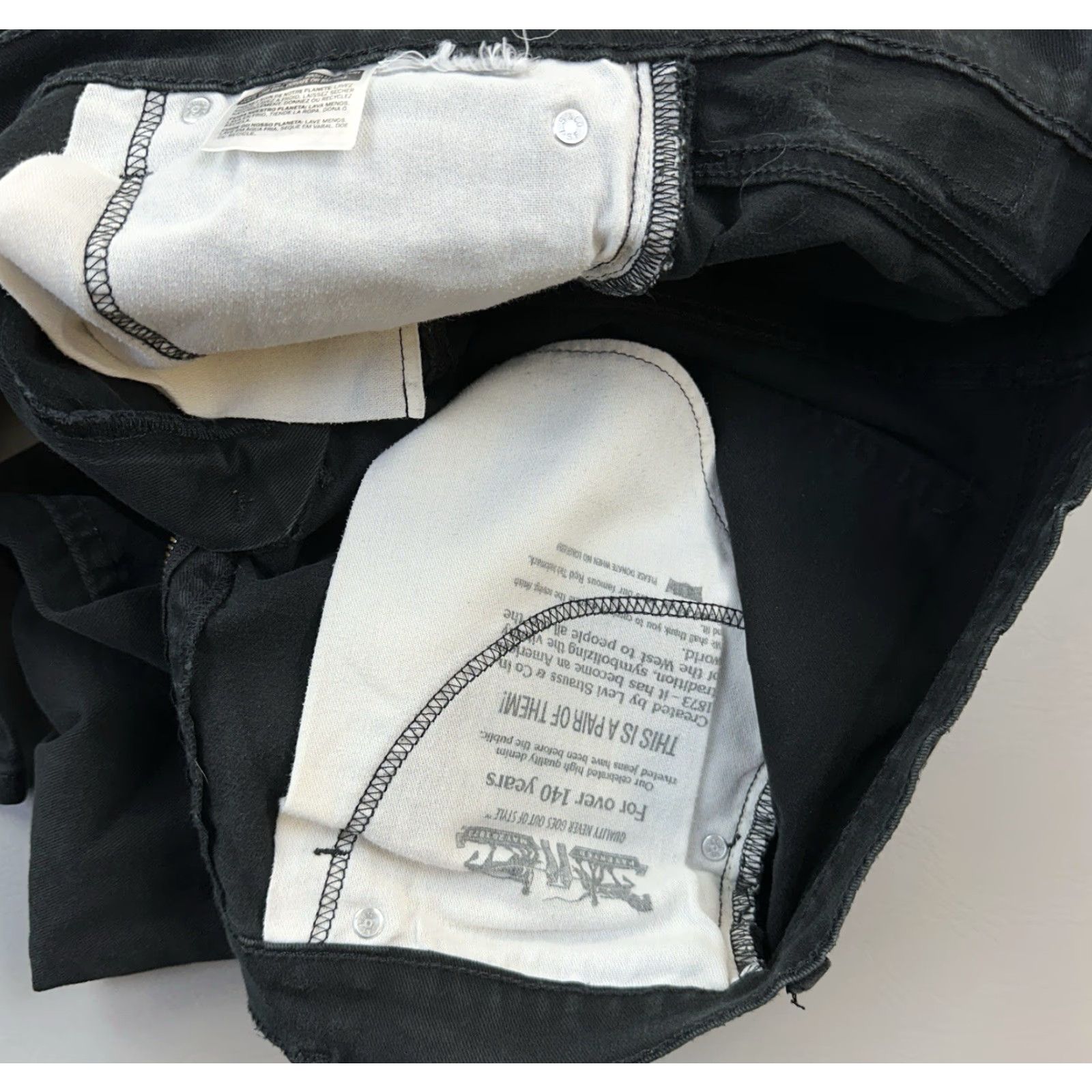 Levi's Levis 541 Jeans Mens Black Denim Athletic Taper Stretch Casual Zip 33x30 34x30 Size US 33 - 6 Thumbnail