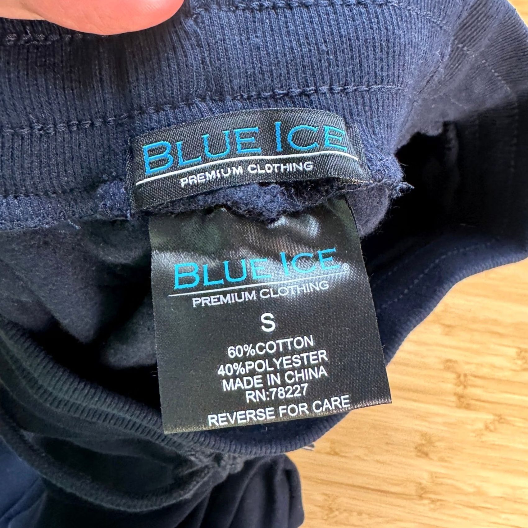 Vintage Blue Ice Mens Jogger Sweatpants Navy Fleece Pockets Zippered Drawstring Elastic Waist Regular Size S NWT Size US 29 - 4 Thumbnail