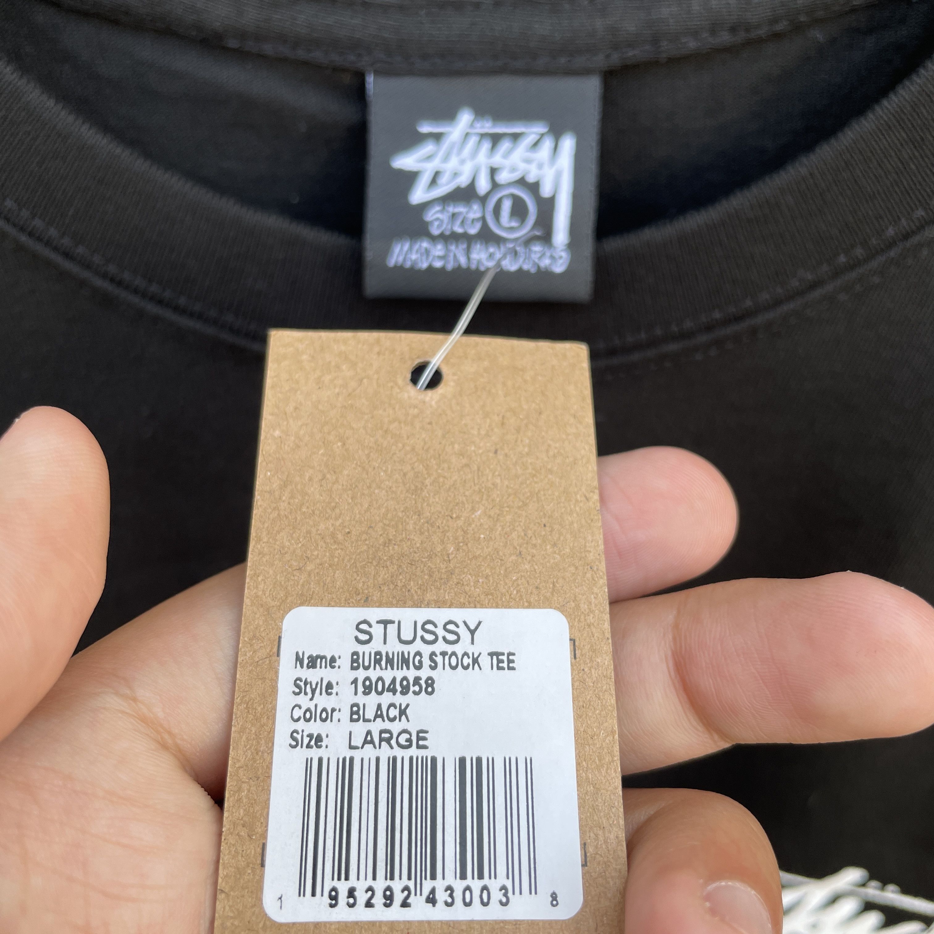 Stussy STUSSY " STOCK BURNING " TEE BLACK Size US L / EU 52-54 / 3 - 5 Thumbnail