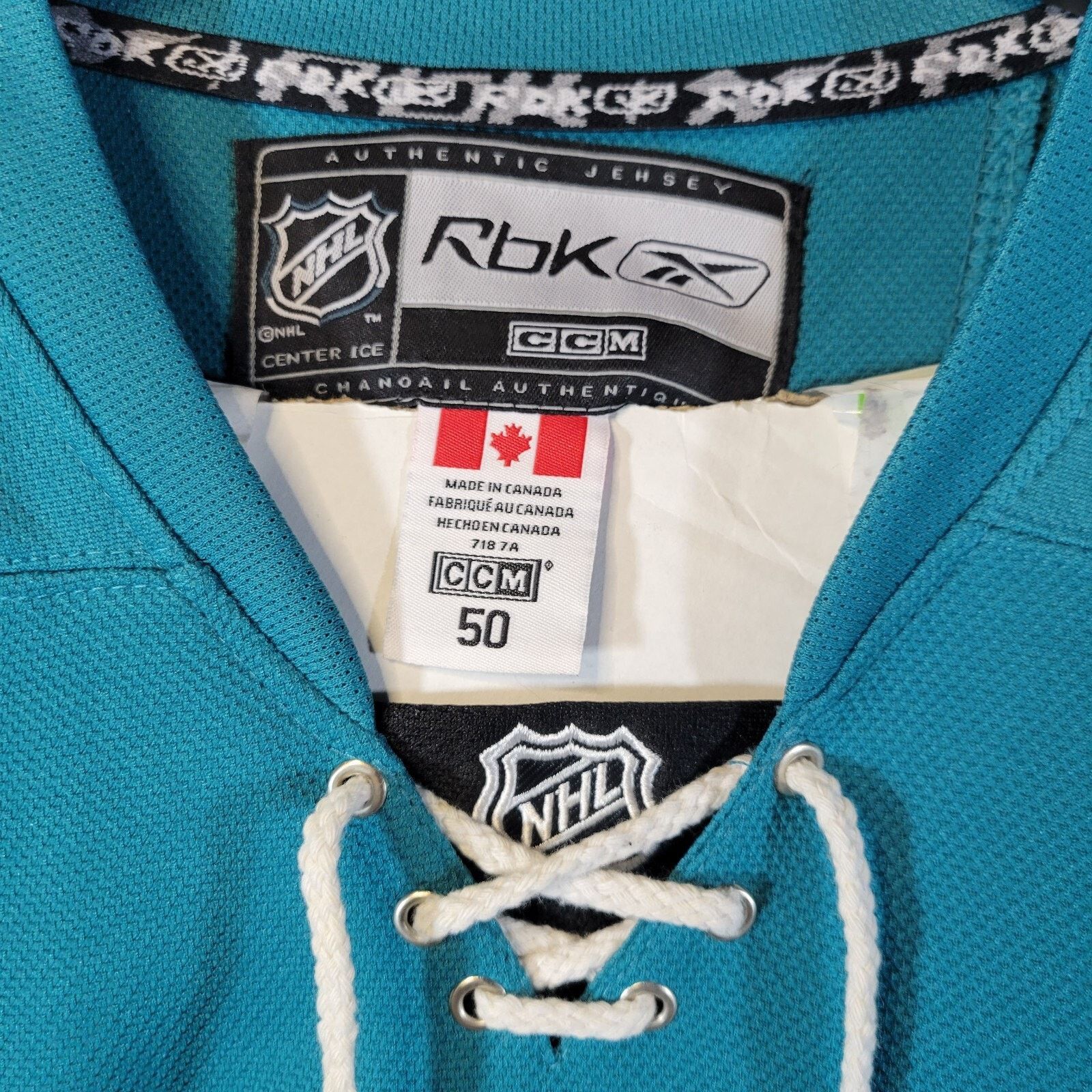 Reebok REEBOK JERSEY CCM SAN JOSE SHARKS NHL BURNS 88 CENTER ICE 50 Size US XXL / EU 58 / 5 - 3 Thumbnail