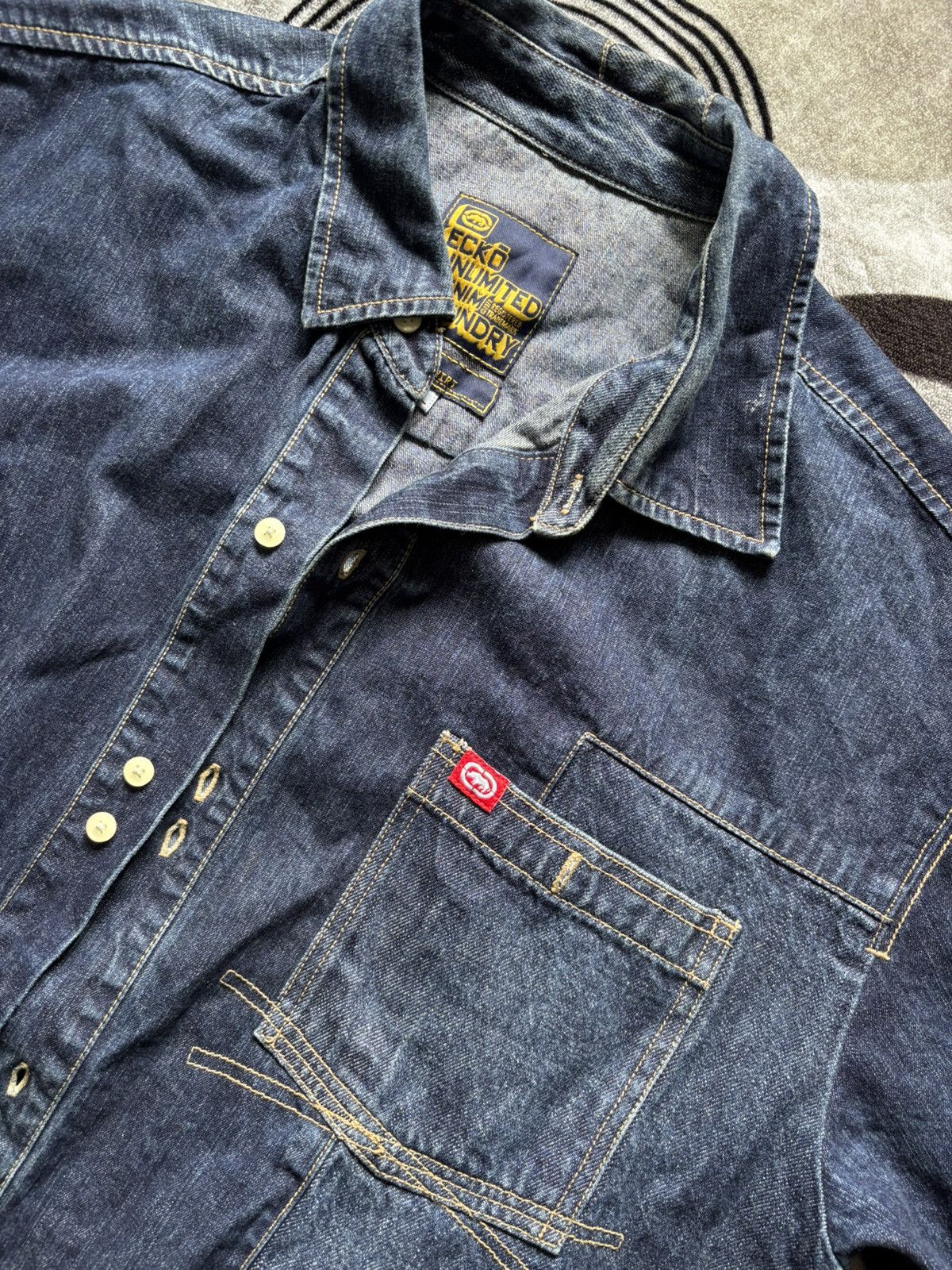Ecko Unltd. Vintage 90s Hip Hop baggy limited editoon ECKO denim Jacket Size US XL / EU 56 / 4 - 13 Thumbnail