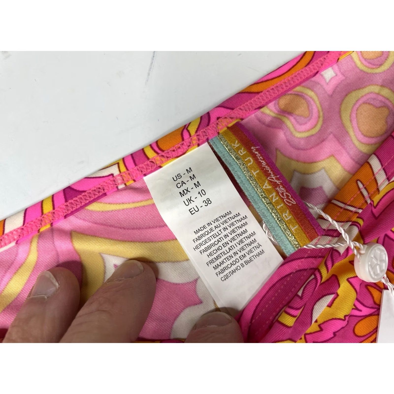 Trina Turk VINTAGE Trina Turk Morning Sunrise Swim Cover Tunic Kaftan Women's Medium Paisley Size ONE SIZE - 3 Thumbnail