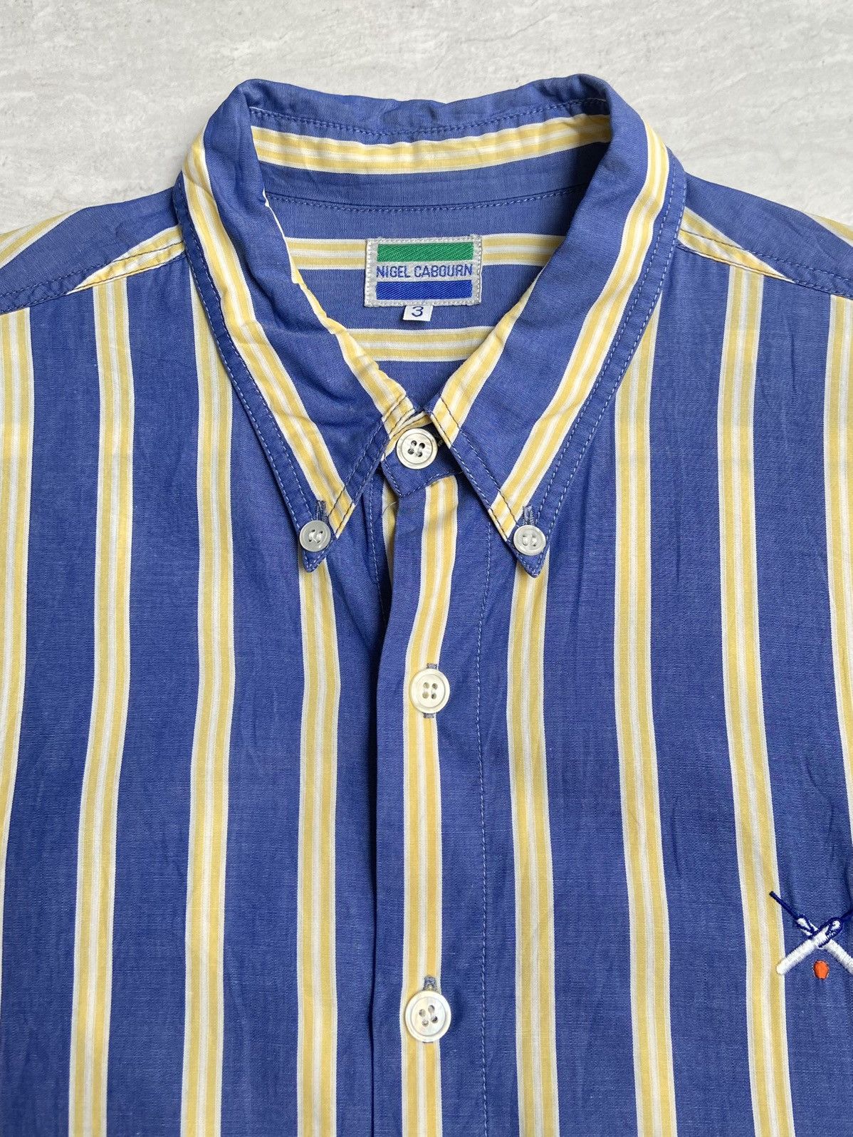 Nigel Cabourn NIGEL CABOURN Blue Striped Shirt Size US XL / EU 56 / 4 - 5 Thumbnail