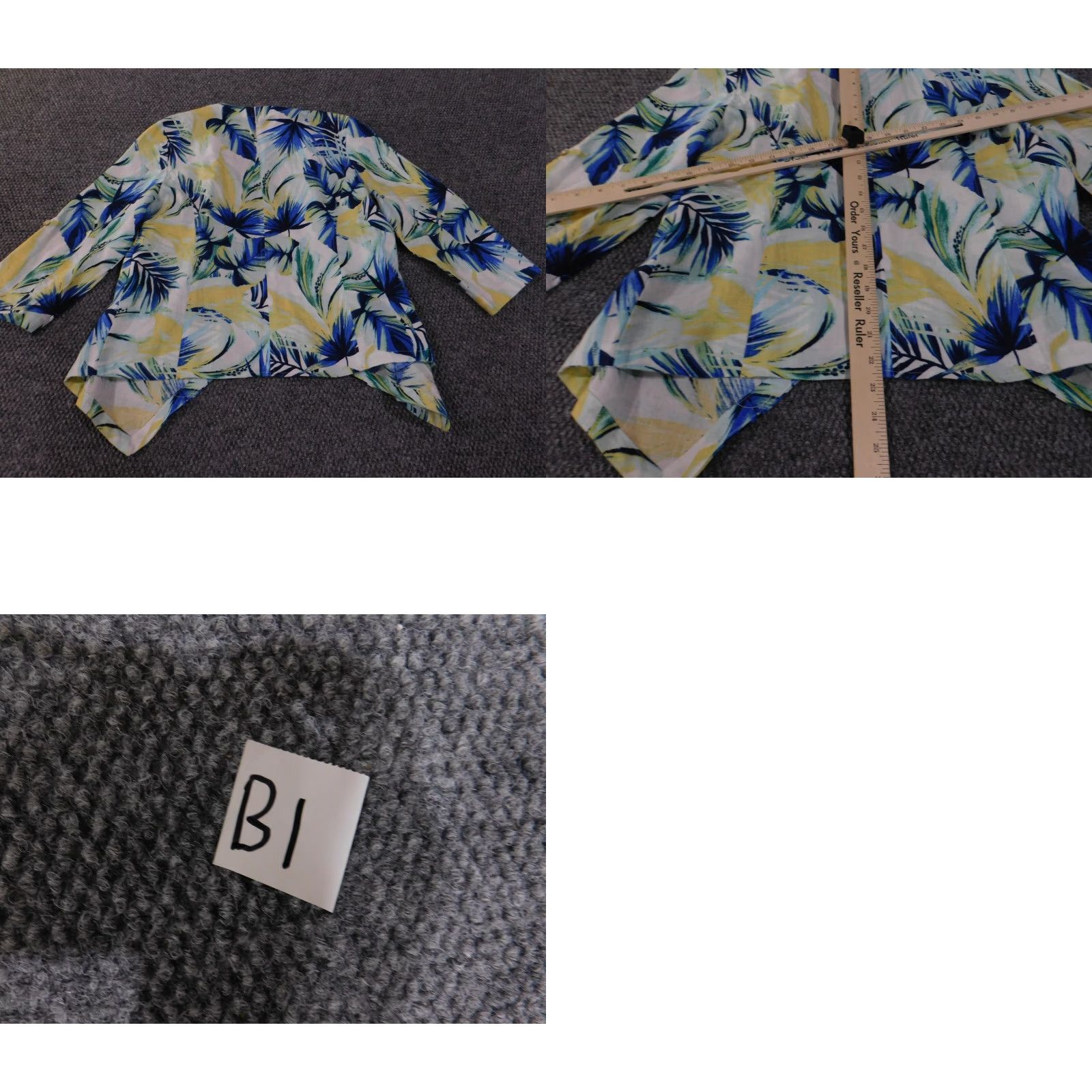 Vintage Chico's Jacket Blue Floral Open Linen Knit Relaxed Linen Lining Women Casual Beach Winter Regular Size 1 Long Sleeve Mid-Length Size XS / US 0-2 / IT 36-38 - 9 Thumbnail